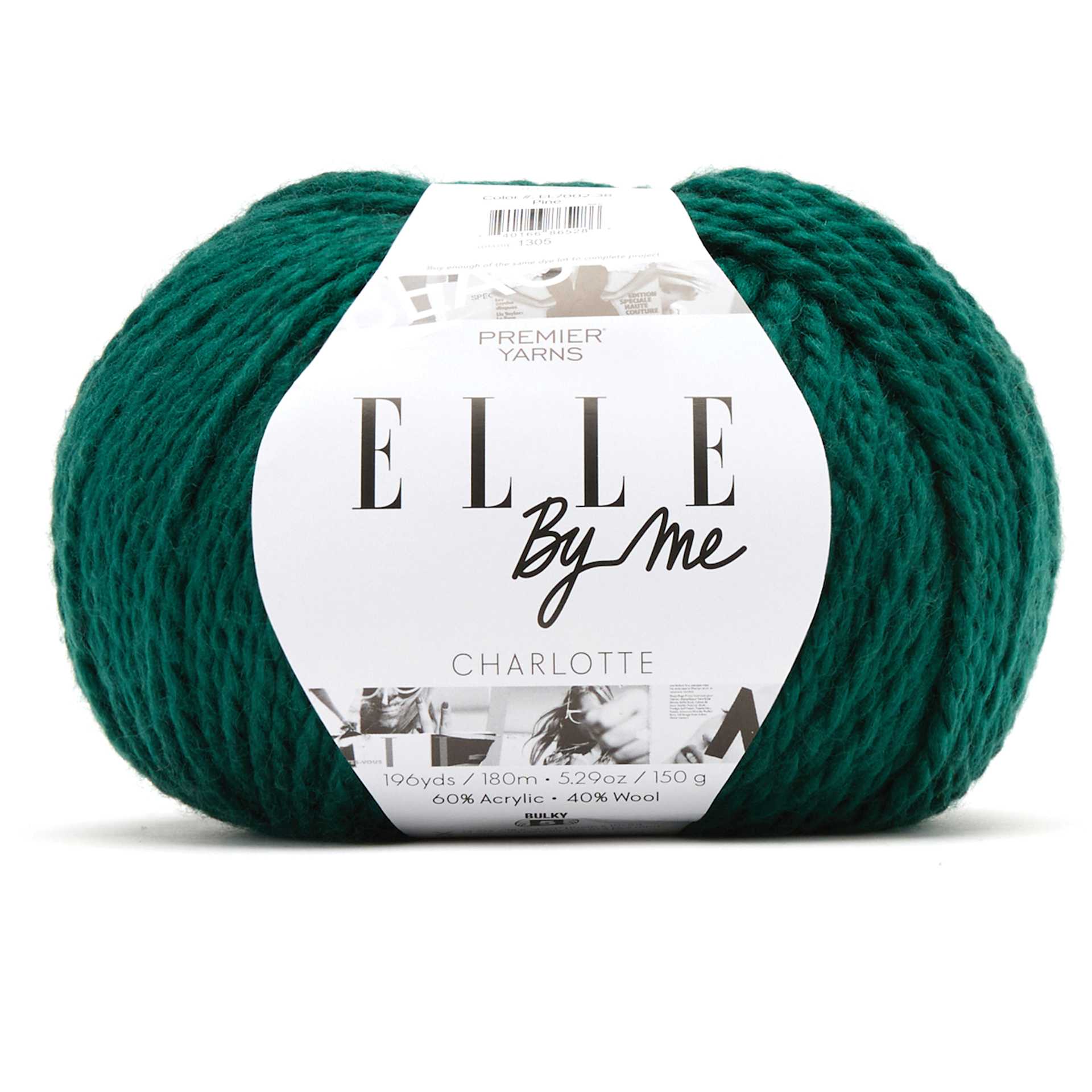 Premier Yarn Elle By Me Charlotte Solids Yarn - Pine, 196 yds