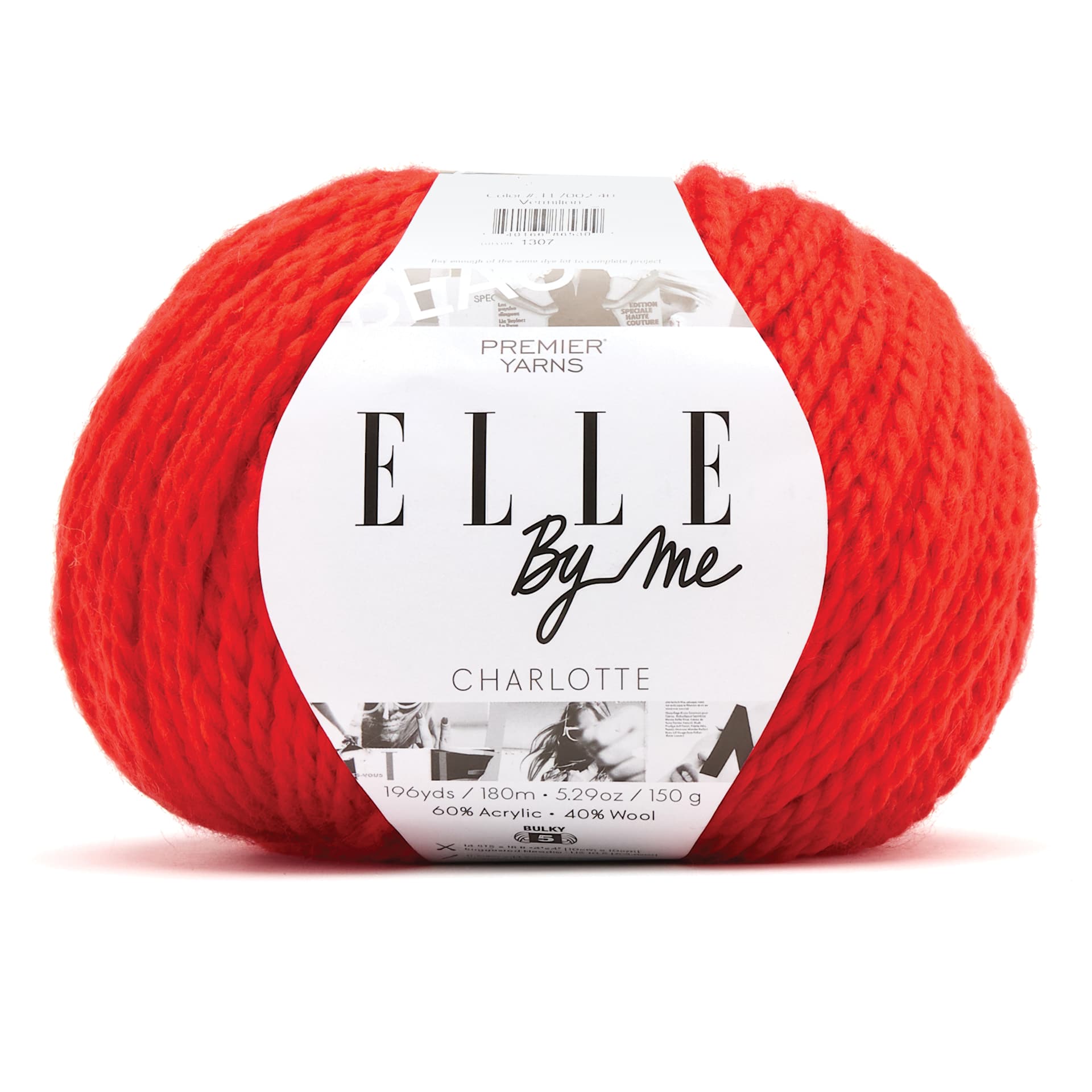Premier Yarn Elle By Me Charlotte Solids Yarn - Vermillion, 196 yds