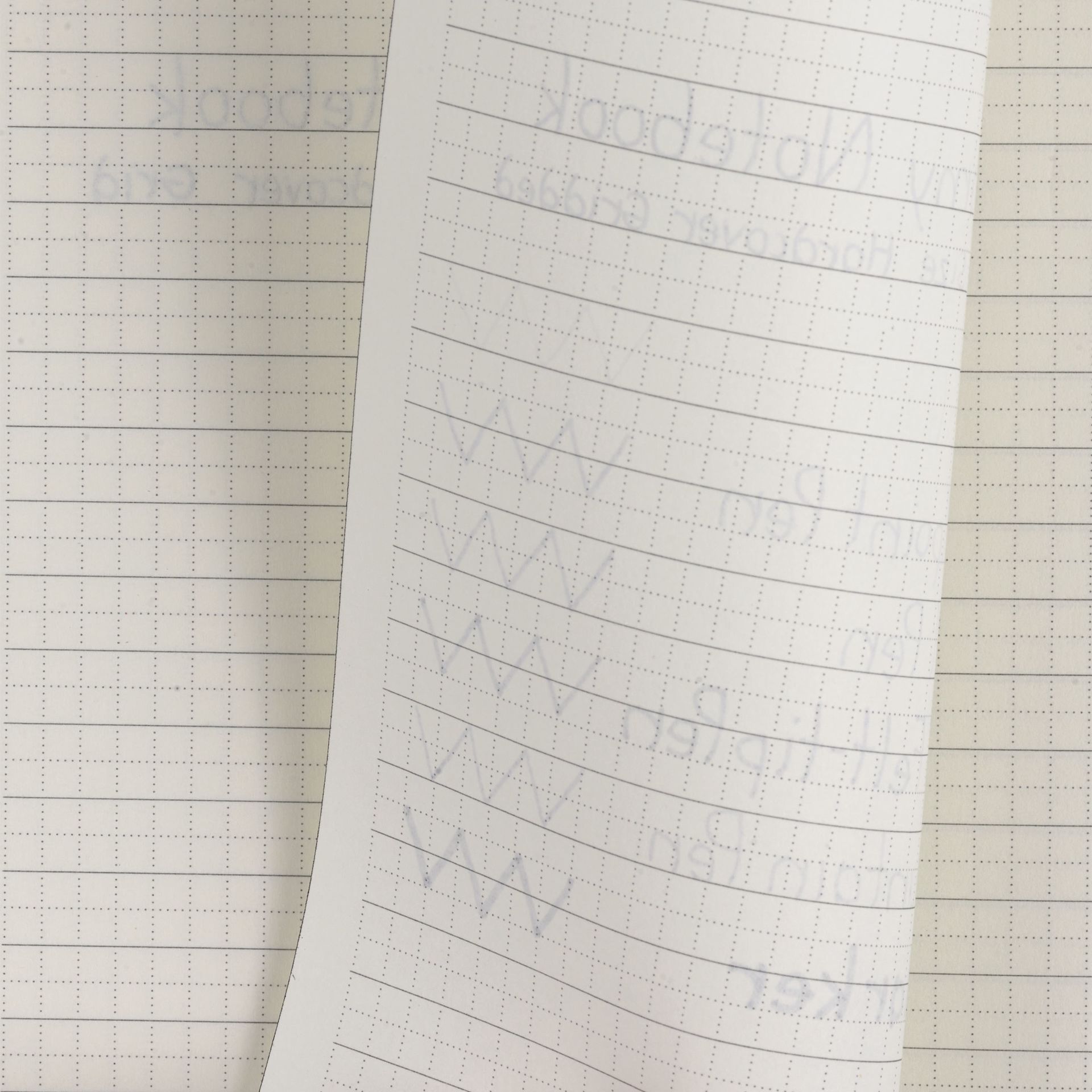 Lamy Hardcover Notebook, bleed of pen marks on grid paper