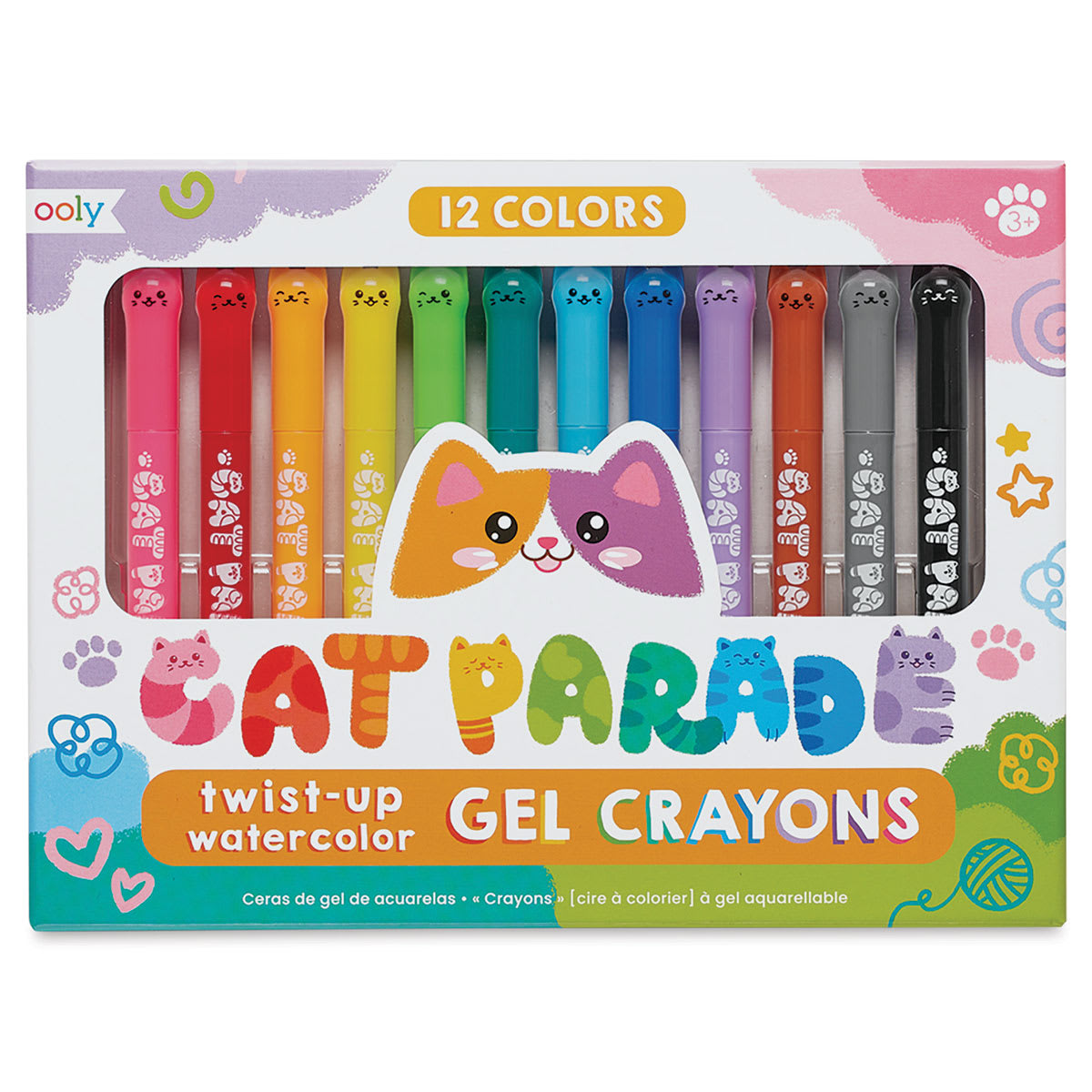 Ooly Cat Parade Watercolor Gel Crayons, in packaging