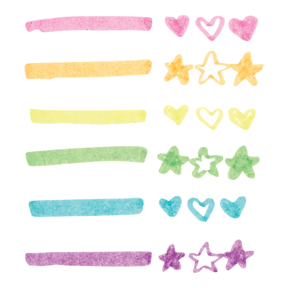 Ooly Beary Sweet Mini Scented Highlighters, color swatches 