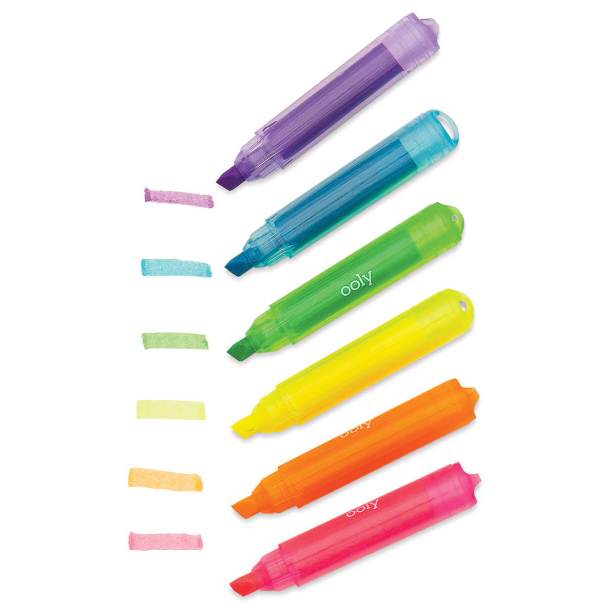 Ooly Mini Monster Scented Highlighters, six highlighters with color swatches