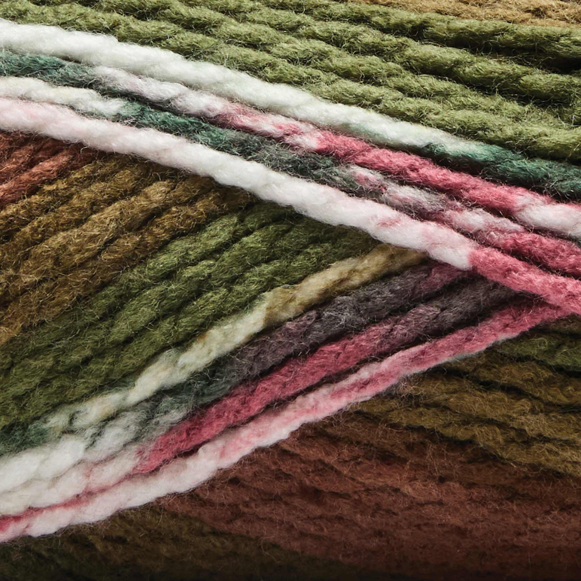 Premier Yarn Bloom Chunky Yarn - Christmas Cactus, 109 yds close up to show texture
