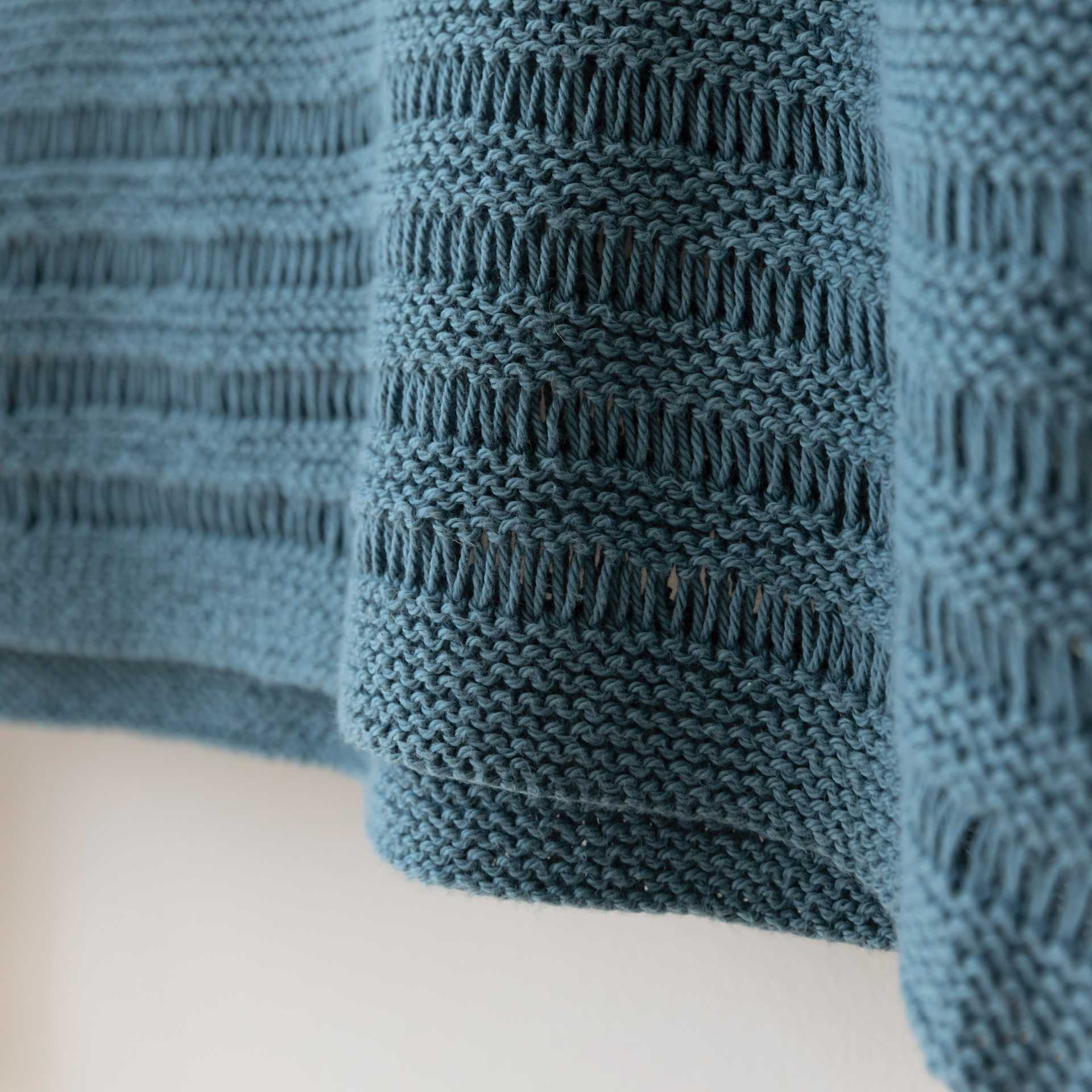 Quince & Co Willet Yarn - Meridian, knit sample