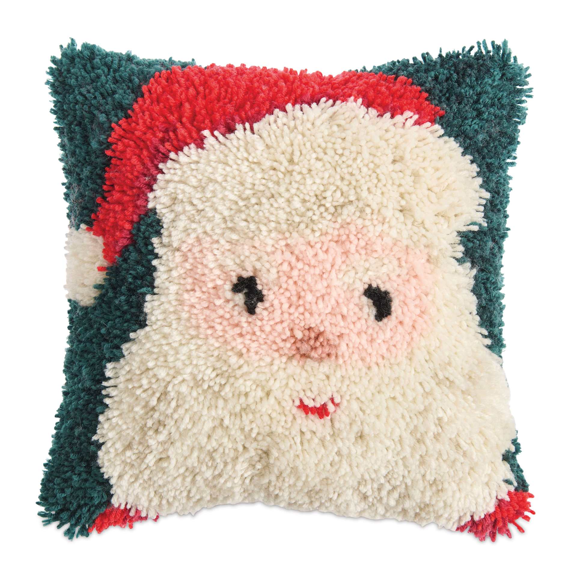 Rico Design Latch Hooking Kits - Santa Pillow, 15" x 15" finished kit