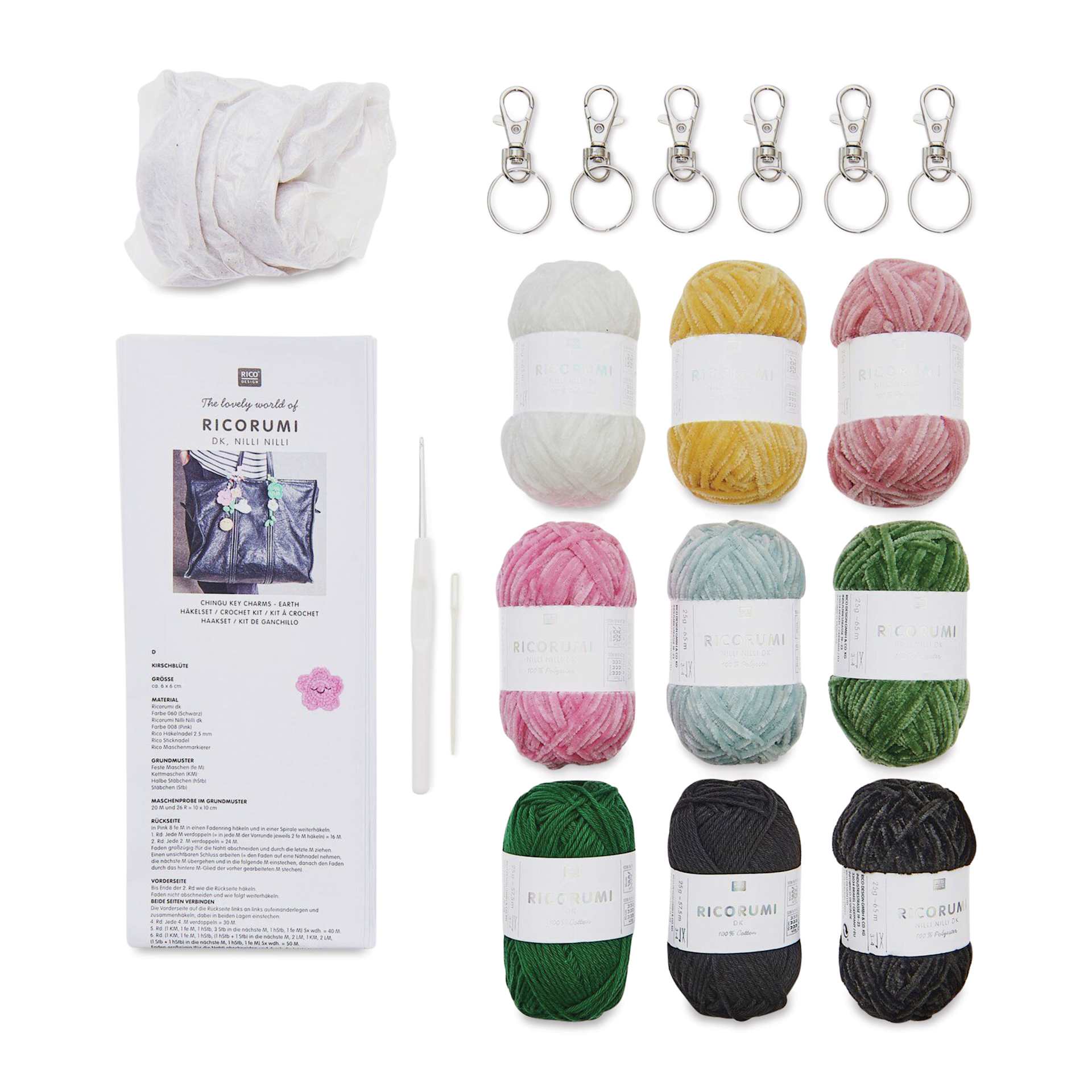 Rico Design Ricorumi Crochet Keyring Kit - Earth contents