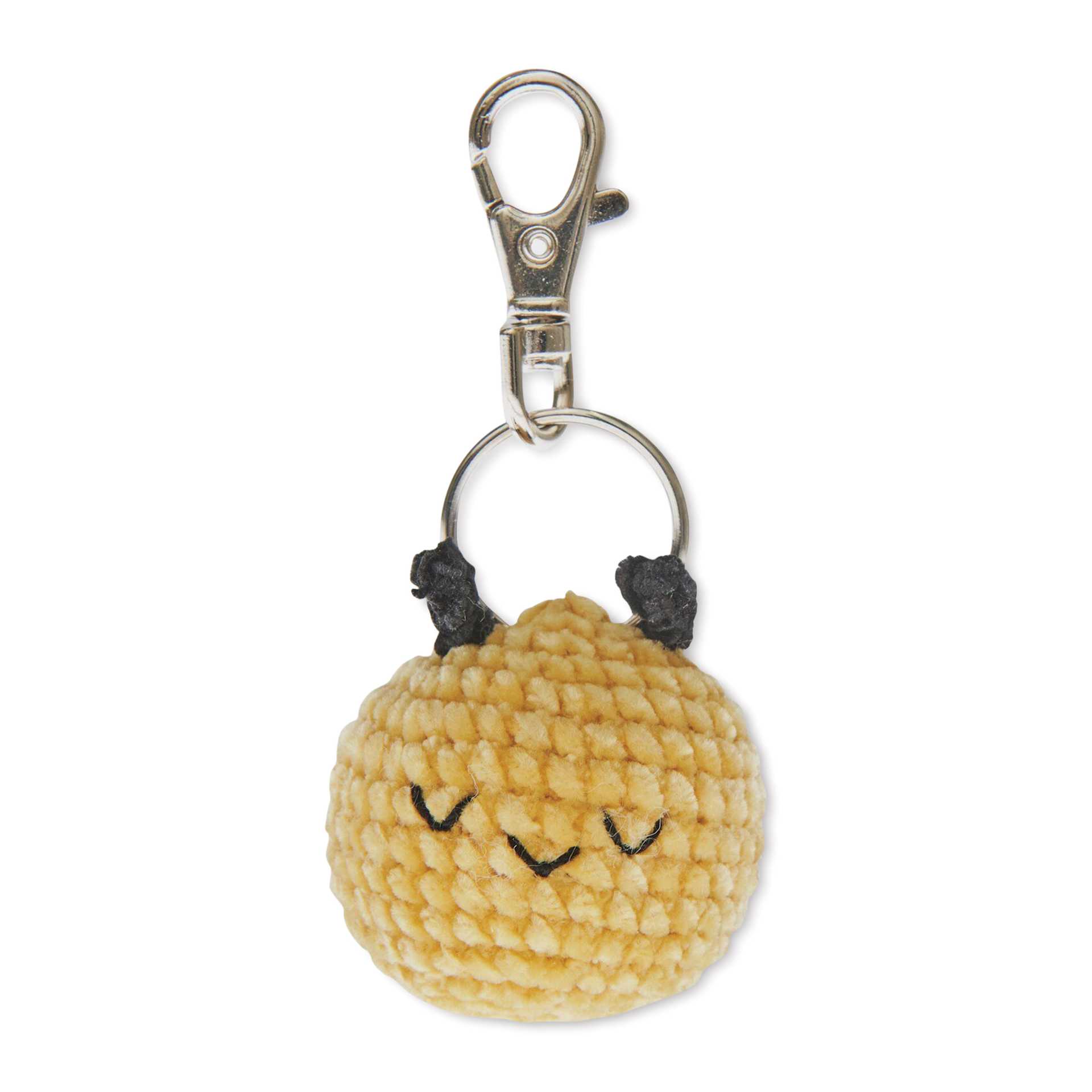 Rico Design Ricorumi Crochet Keyring Kit - Earth completed bee head project