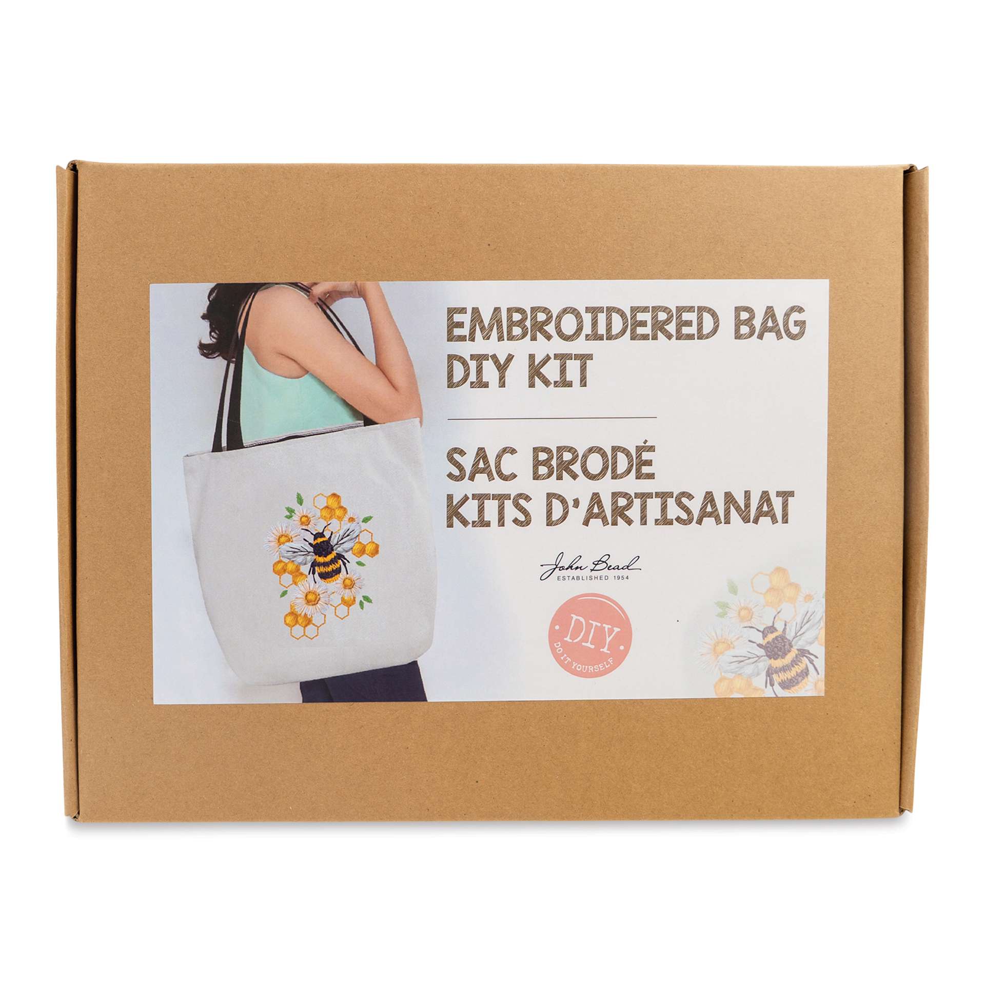 John Bead Embroidered Bag DIY Kit front of packaging