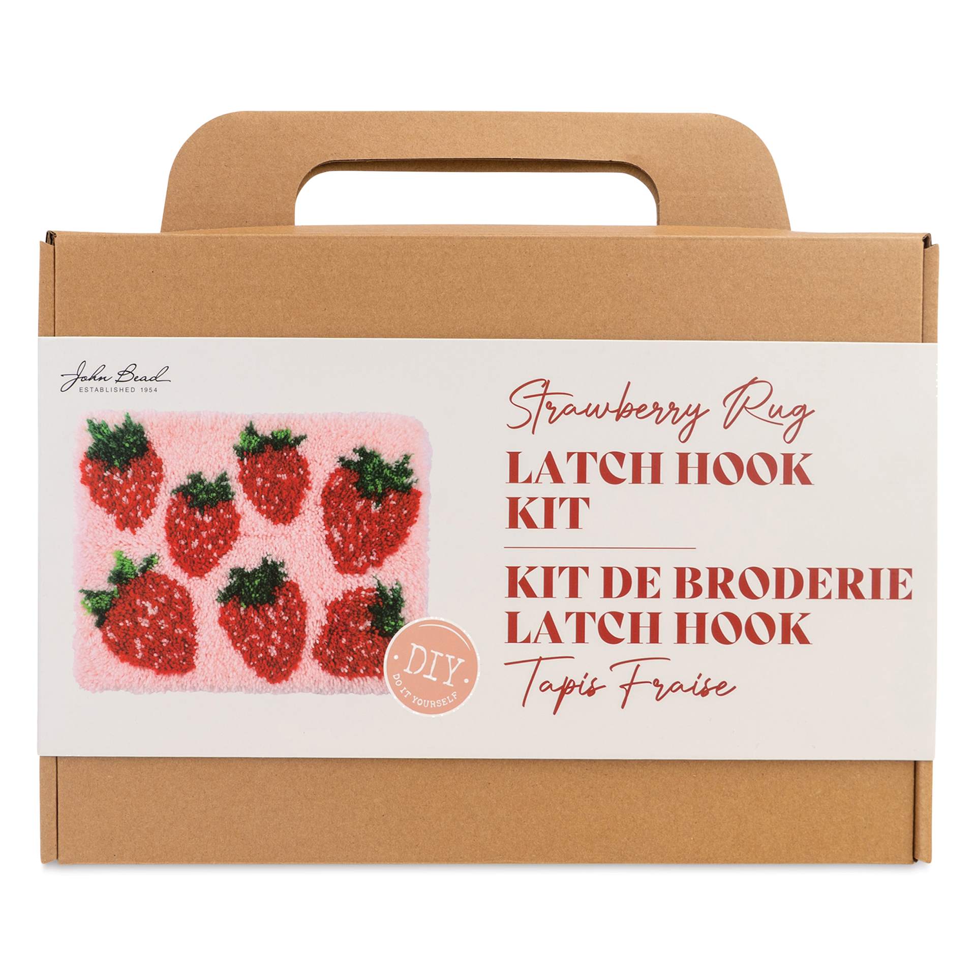 John Bead Latch Hook Kits - Strawberry front of packaging