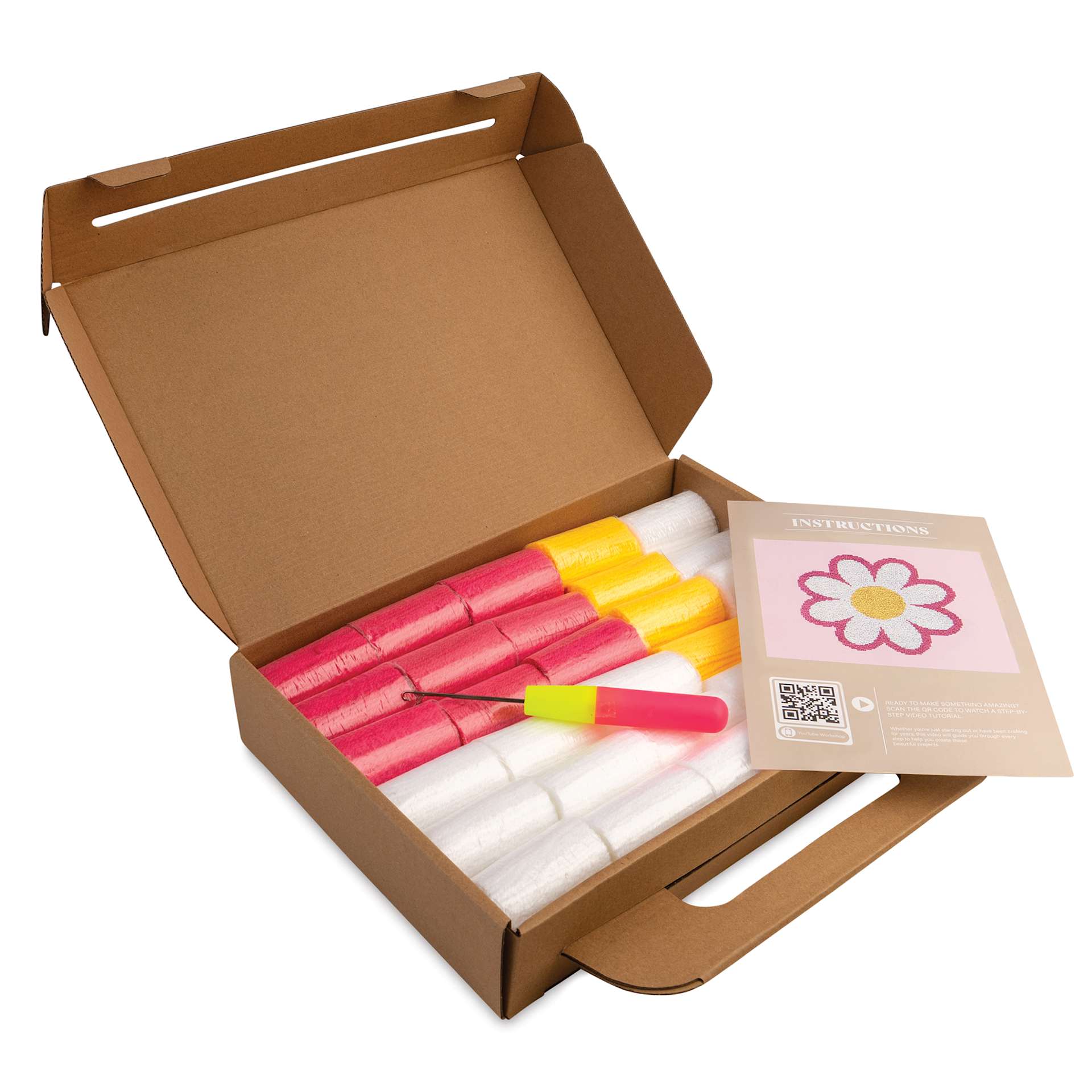 John Bead Latch Hook Kits - Daisy contents in packaging