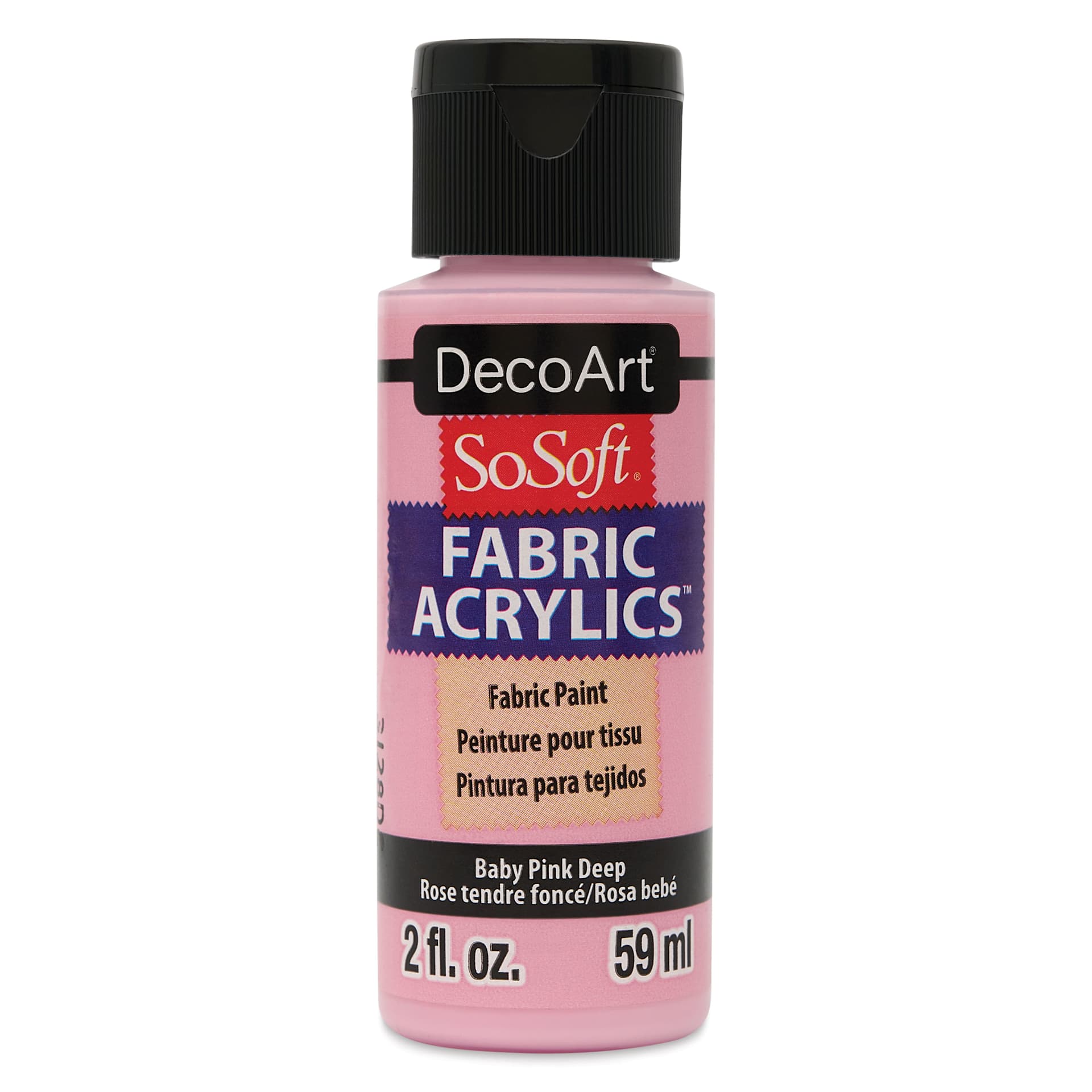 DecoArt SoSoft Fabric Paint - Baby Pink Deep, 2 oz, Bottle