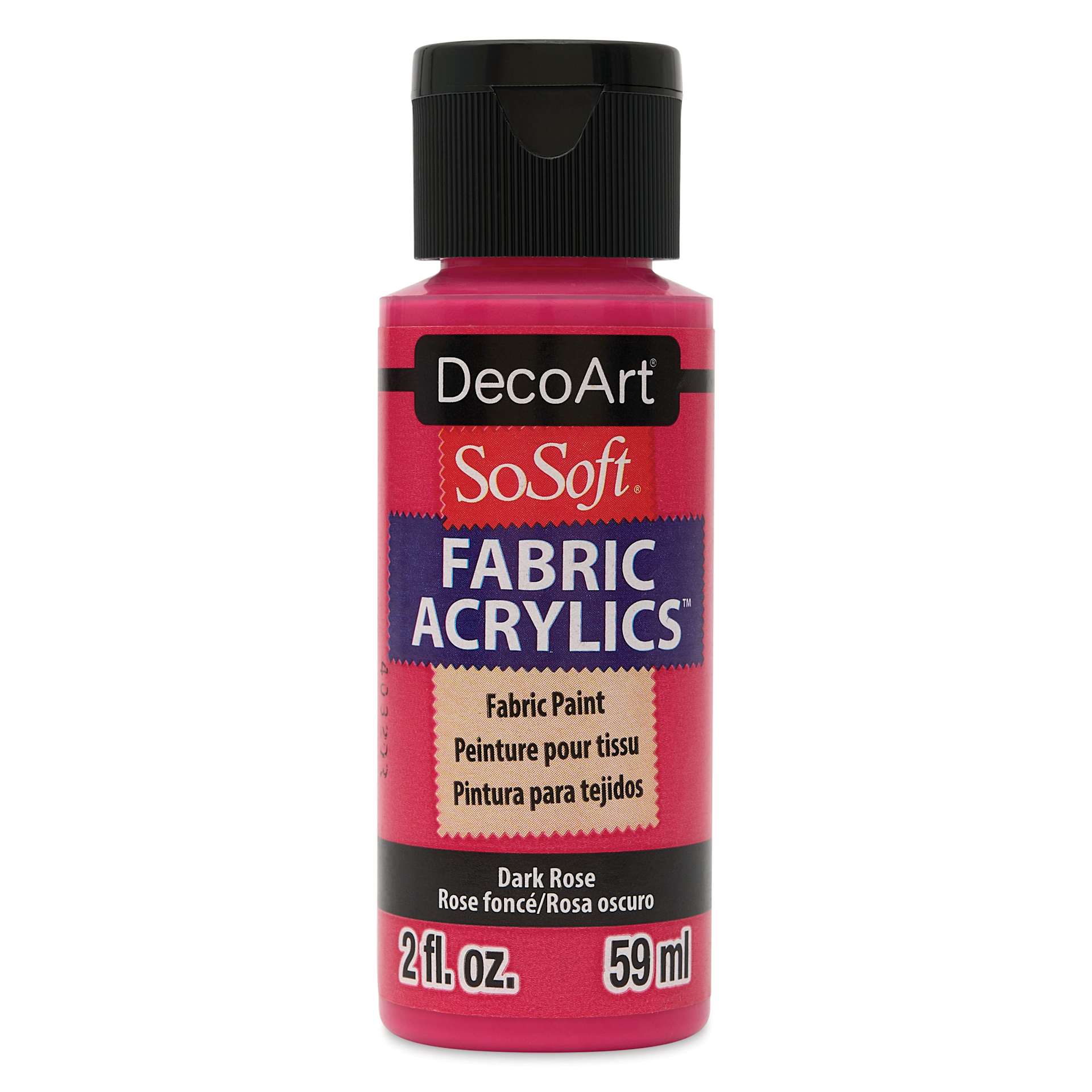 DecoArt SoSoft Fabric Paint - Dark Rose, 2 oz, Bottle