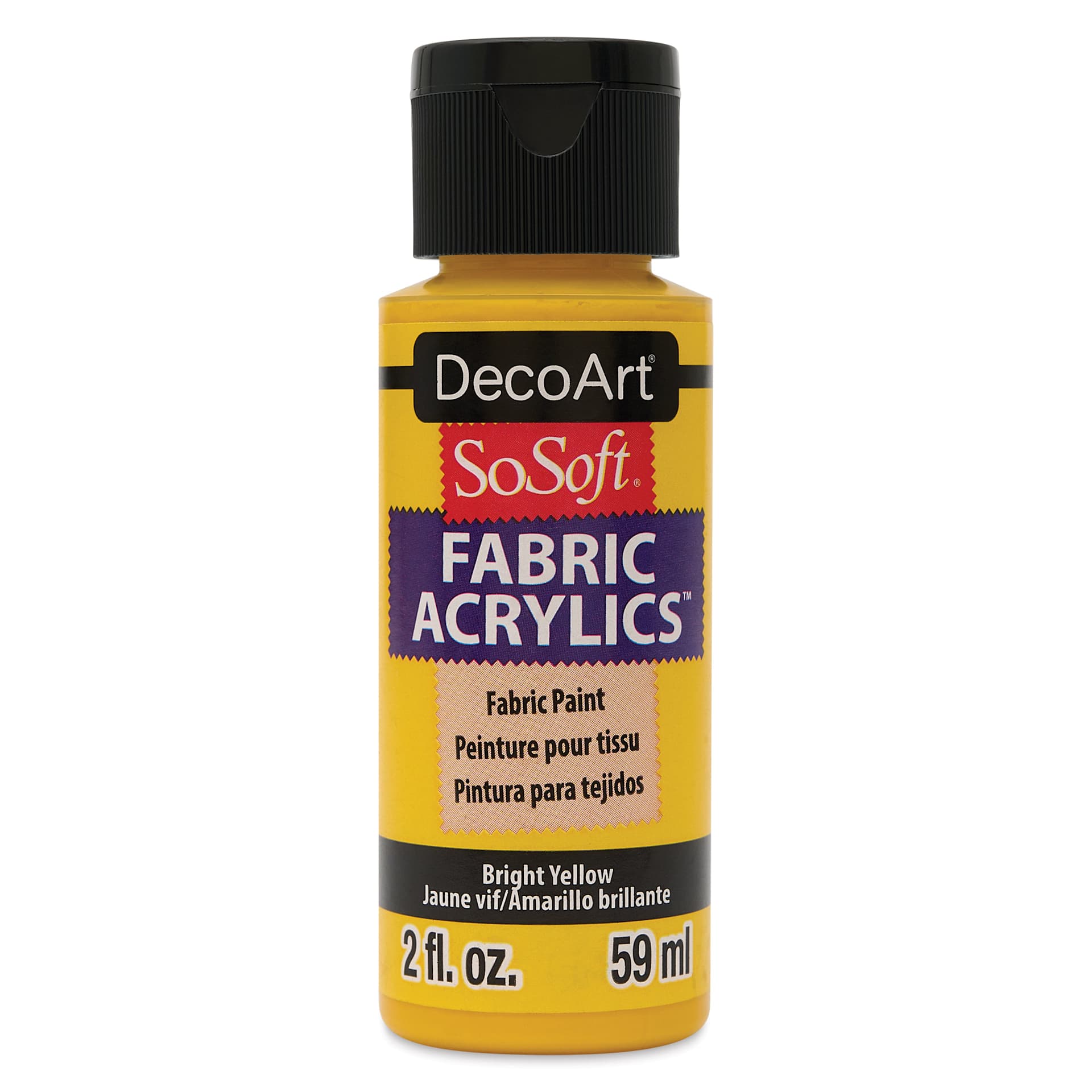 DecoArt SoSoft Fabric Paint - Bright Yellow, 2 oz, Bottle