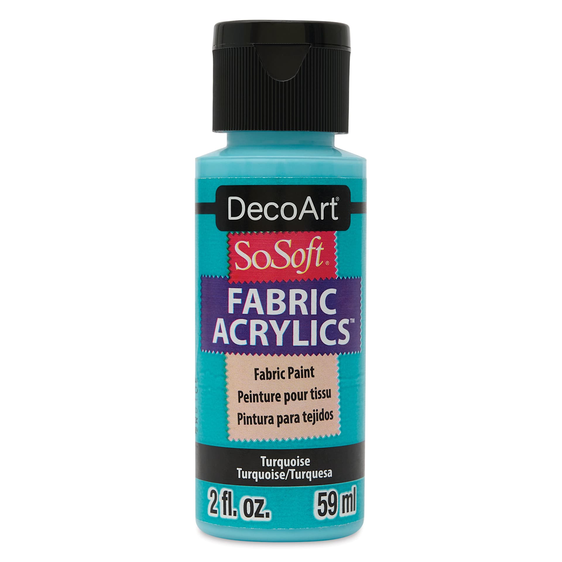 DecoArt SoSoft Fabric Paint - Turquoise, 2 oz, Bottle