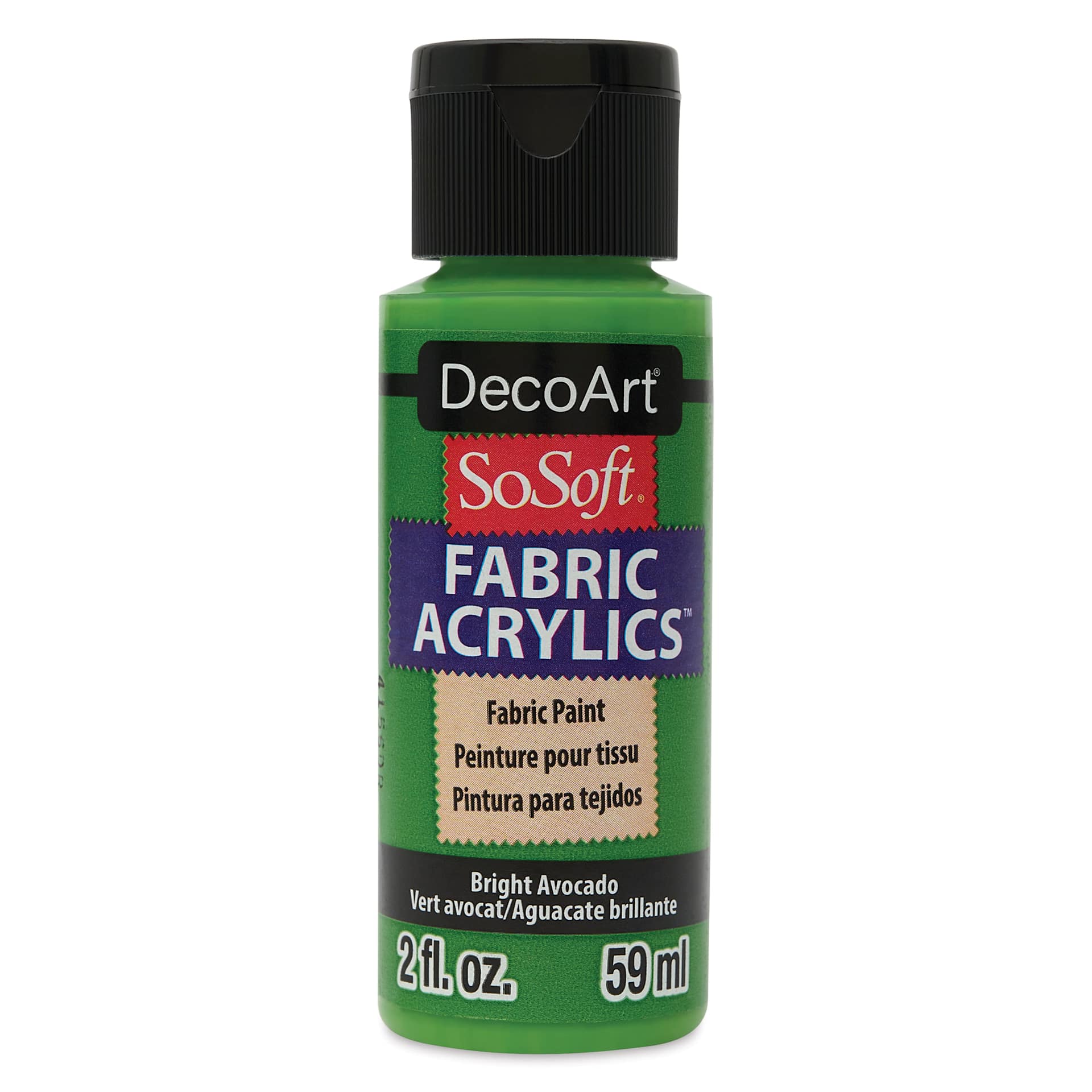 DecoArt SoSoft Fabric Paint - Bright Avocado, 2 oz, Bottle
