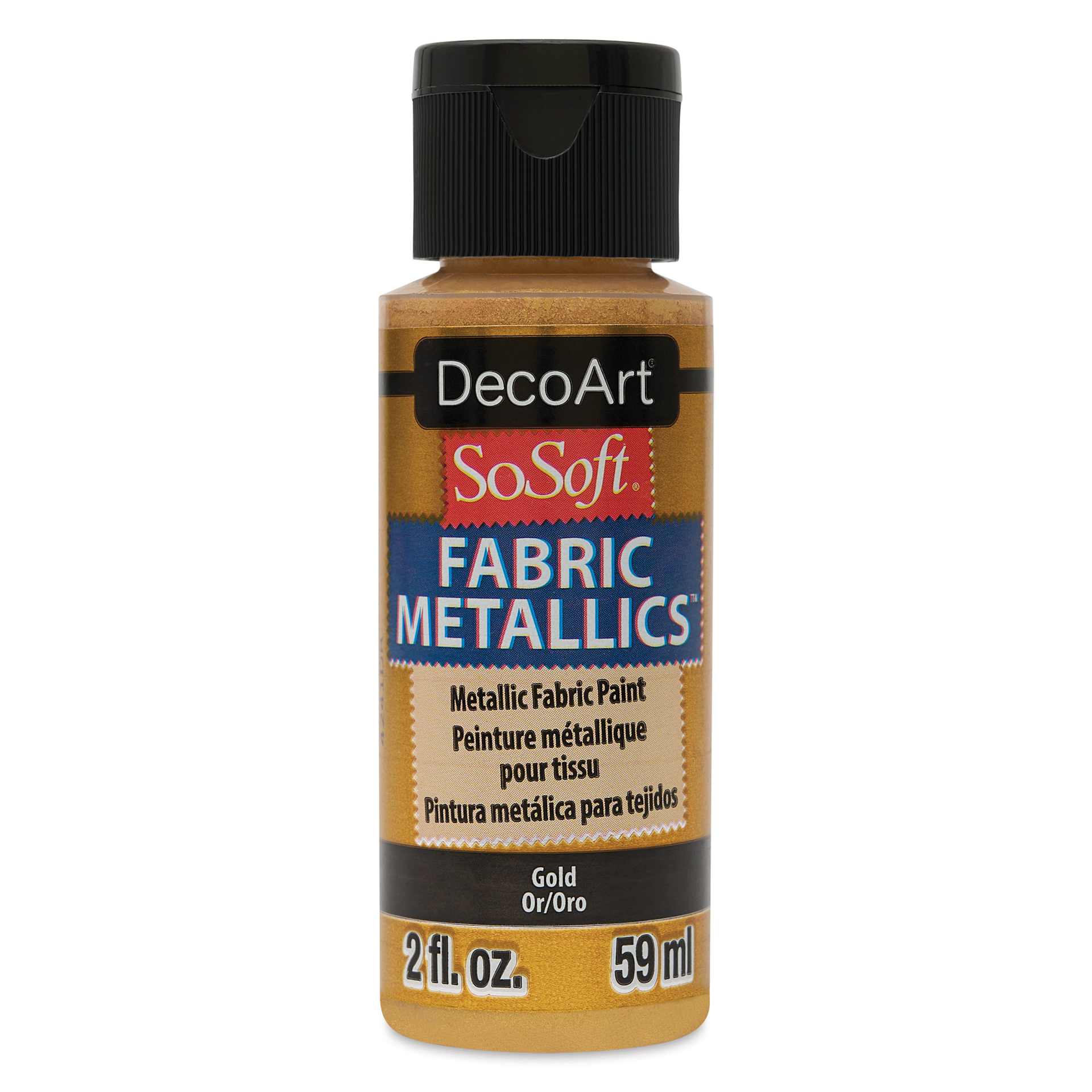 DecoArt SoSoft Fabric Metallic Paint - Gold, 2 oz, Bottle