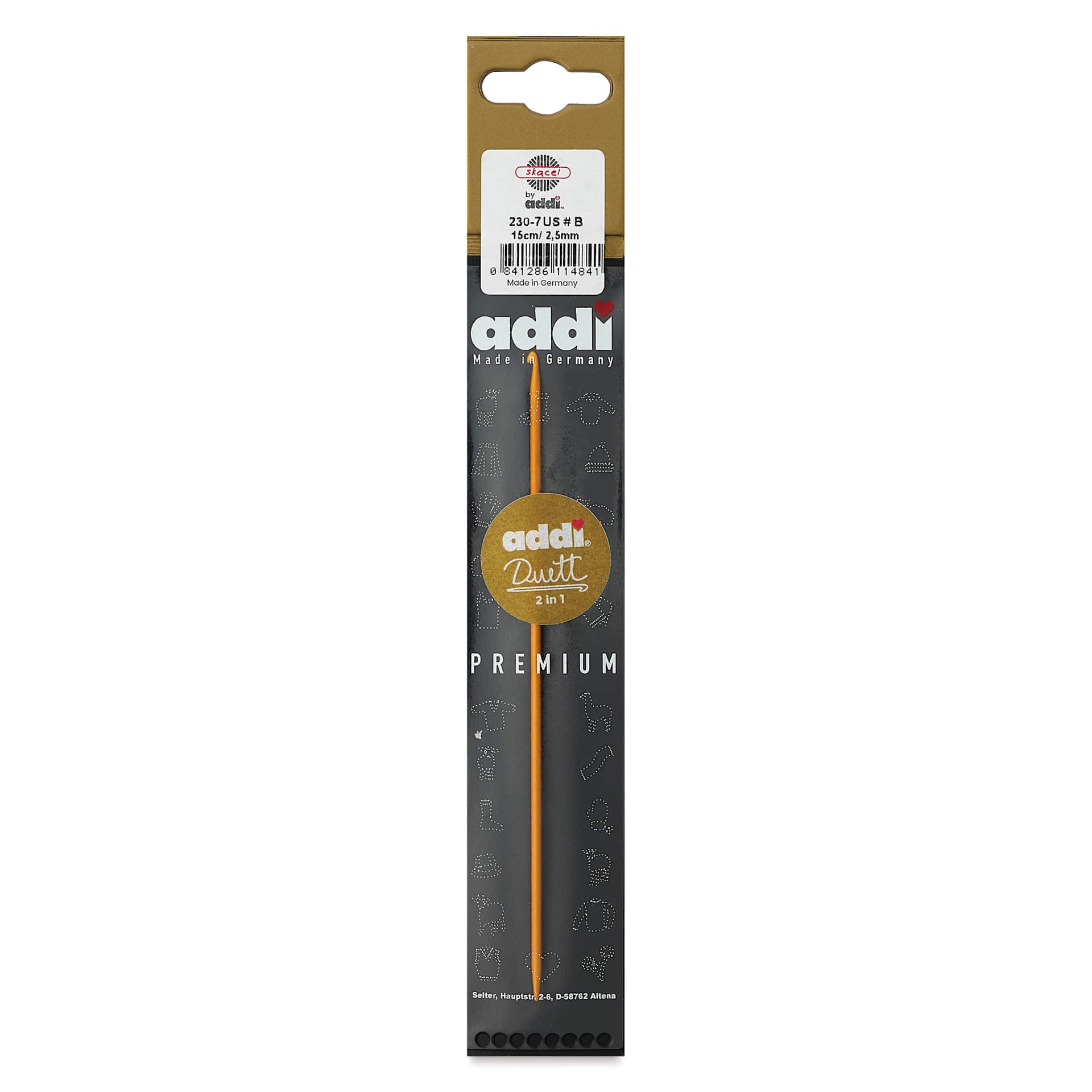 Skacel by Addi Duett Crochet Hook and Knitting Needle - 2.5mm, 01/US packaging