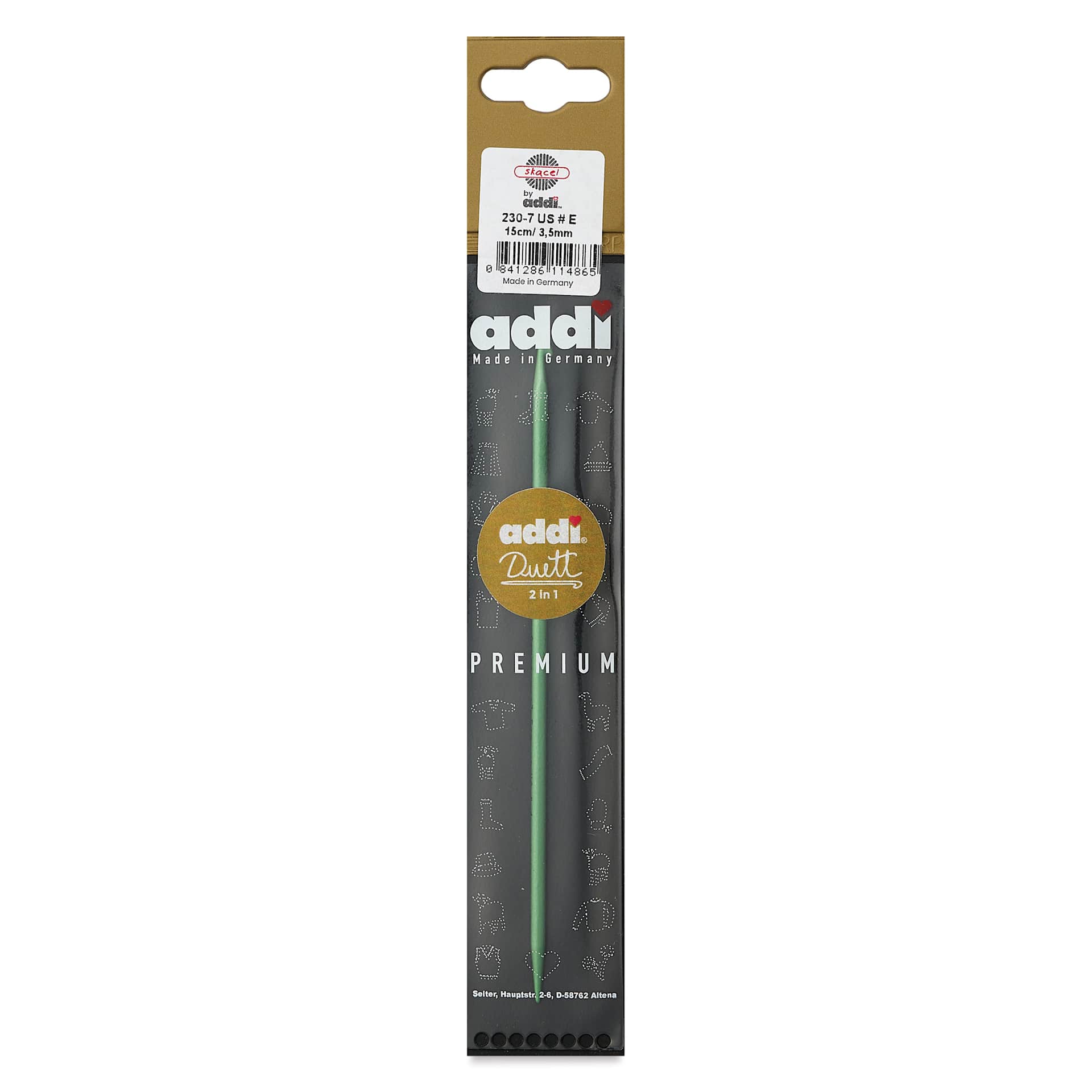 Skacel by Addi Duett Skacel Crochet Hook and Knitting Needle - 3.5mm, 04/US packaging