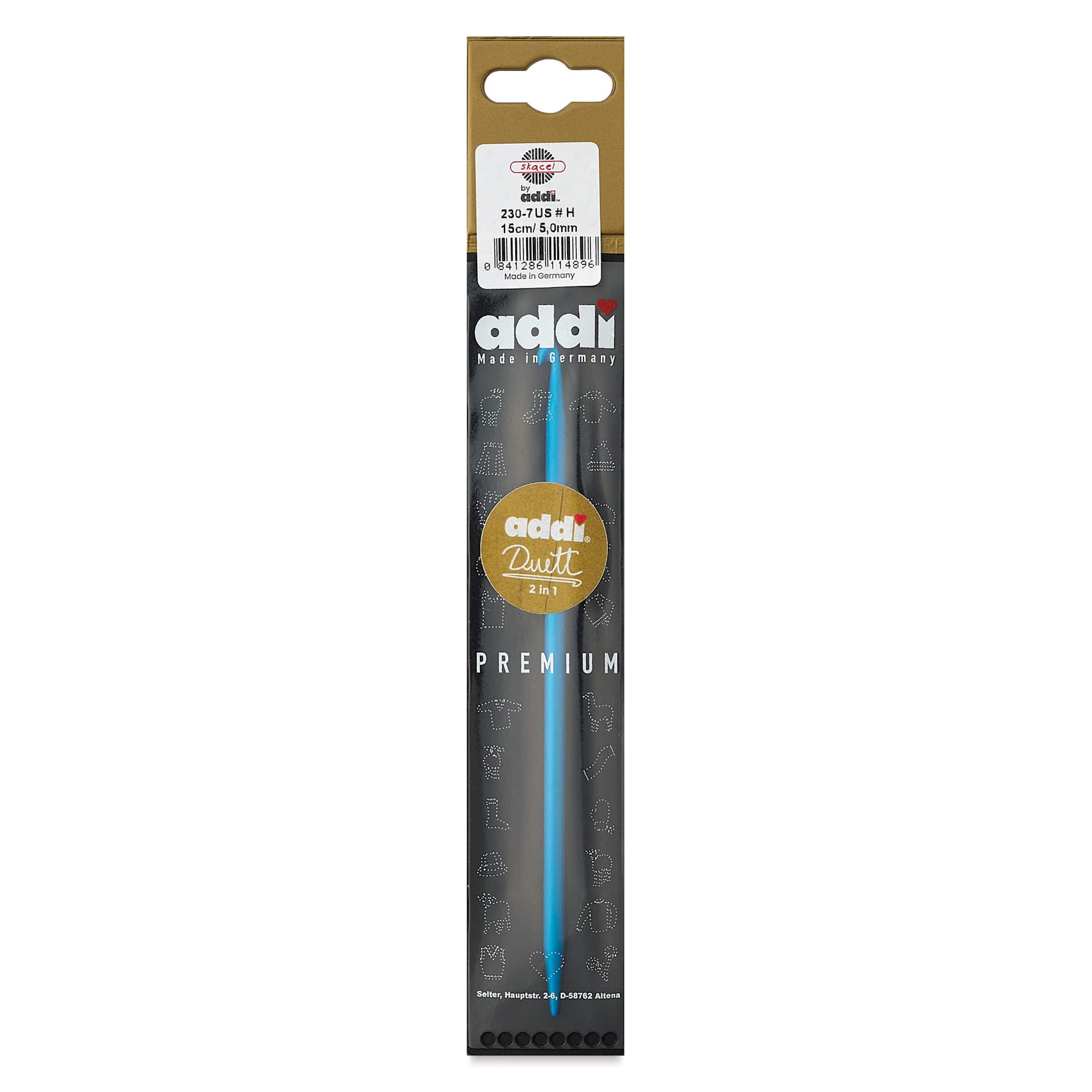 Skacel by Addi Duett Skacel Crochet Hook and Knitting Needle - 5mm, 08/US packaging