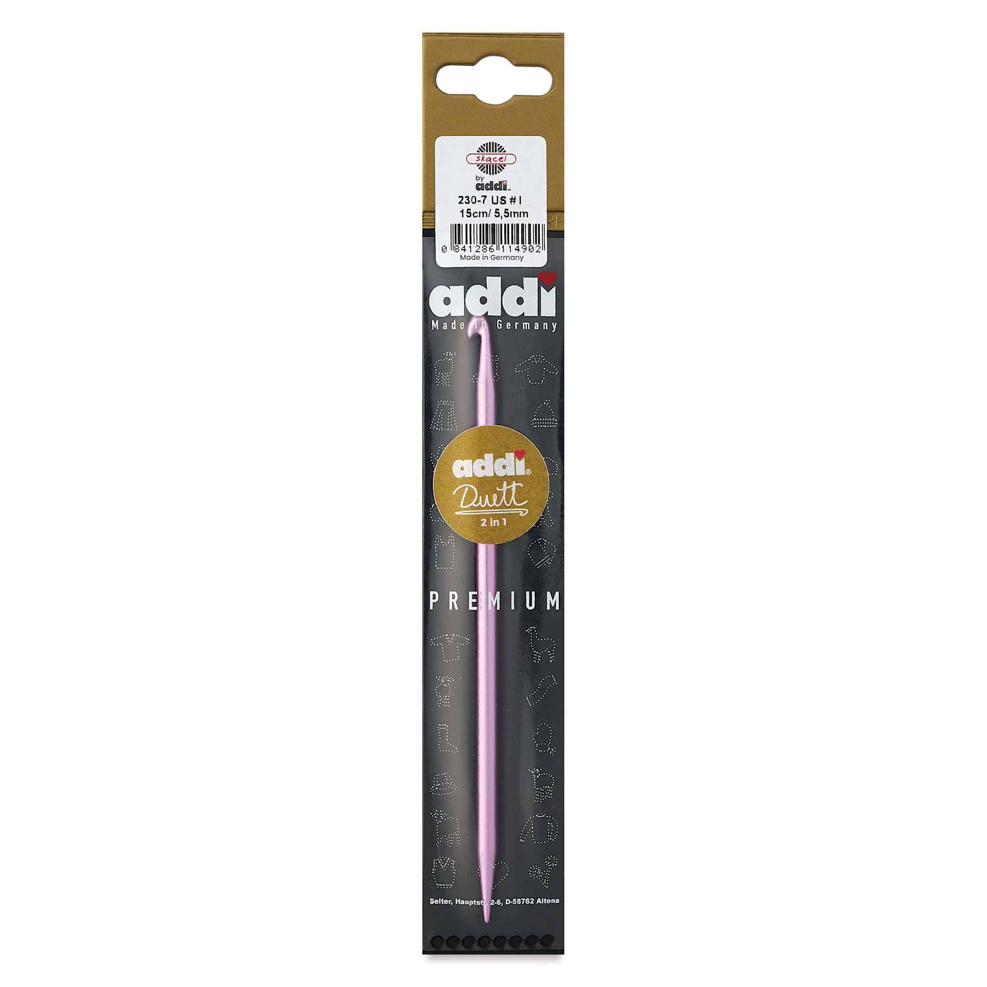 Skacel by Addi Duett Skacel Crochet Hook and Knitting Needle - 5.5mm, 09/US packaging