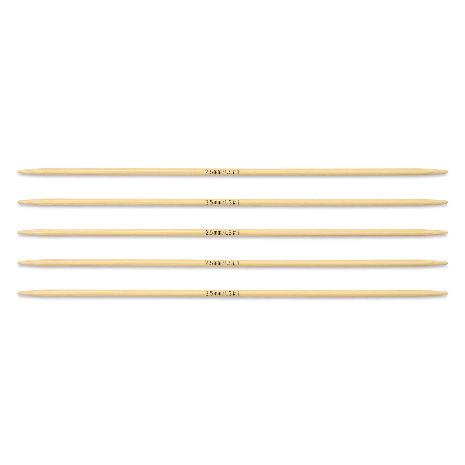 Skacel by Addi Bamboo Double Pointed Knitting Needles - Pkg of 5, US 01, 6"