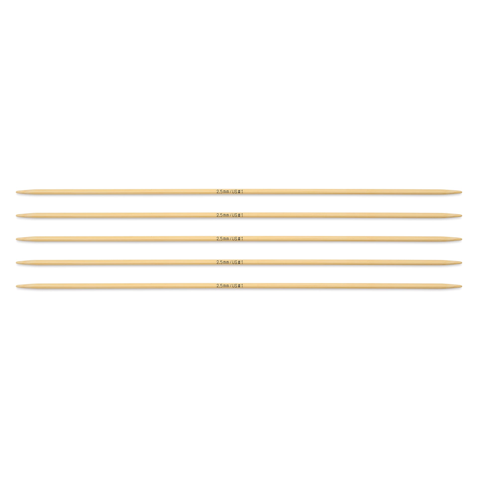 Skacel by Addi Bamboo Double Pointed Knitting Needles - Pkg of 5, US 01, 8"