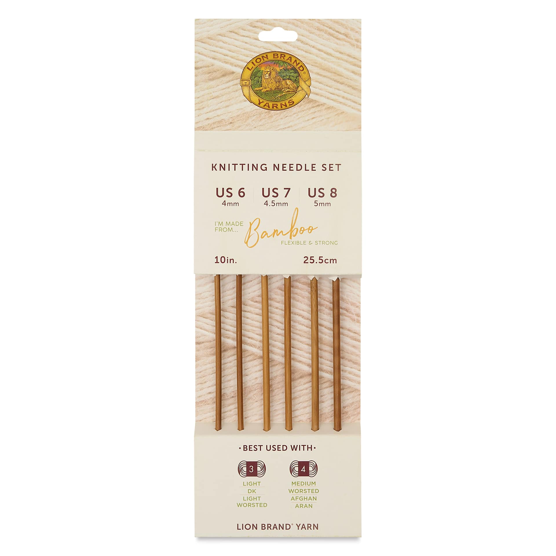 Lion Brand Bamboo Knitting Needle Set front of packaging