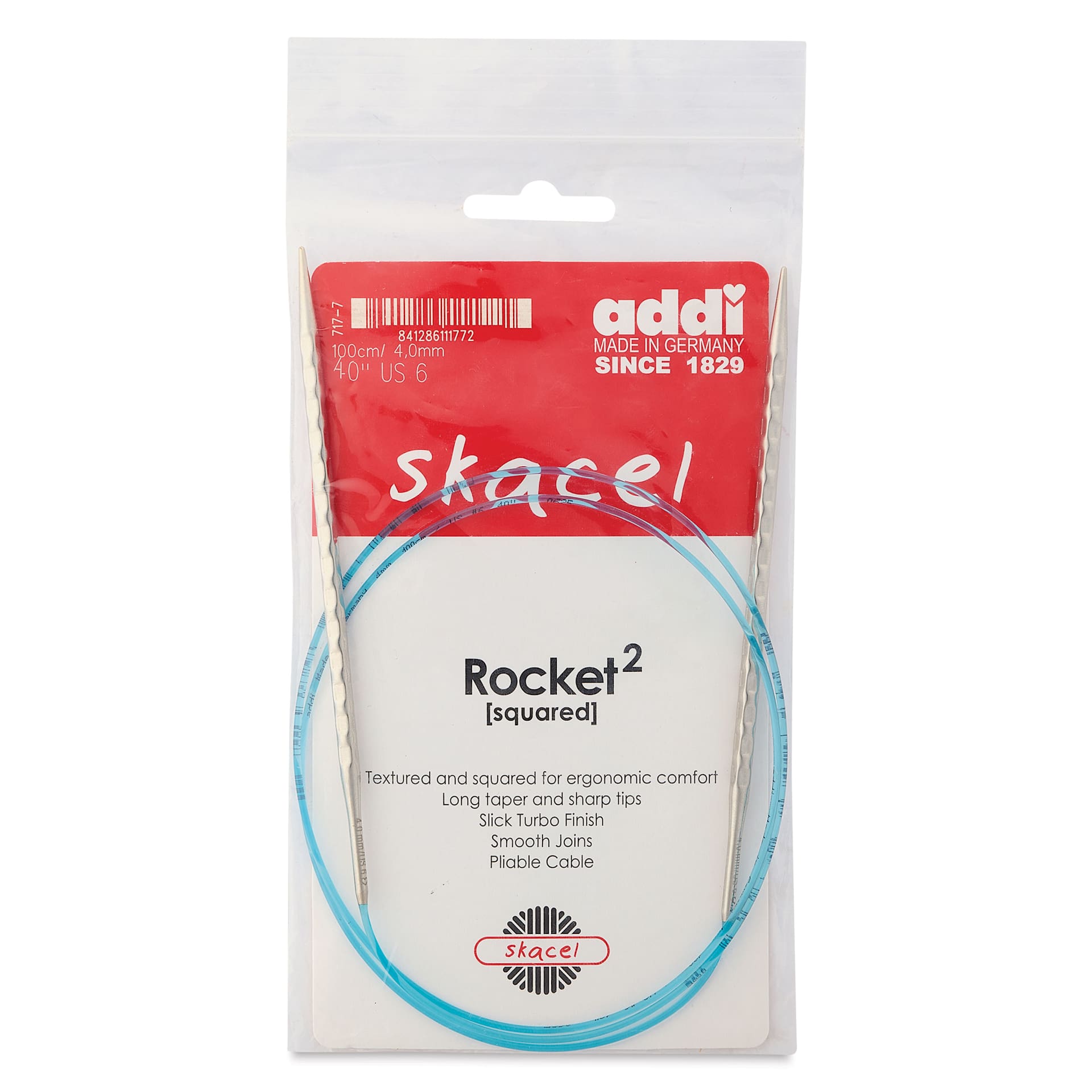 Skacel by Addi Rocket2 Circular Knitting Needles - US 06, 40" front of packaging