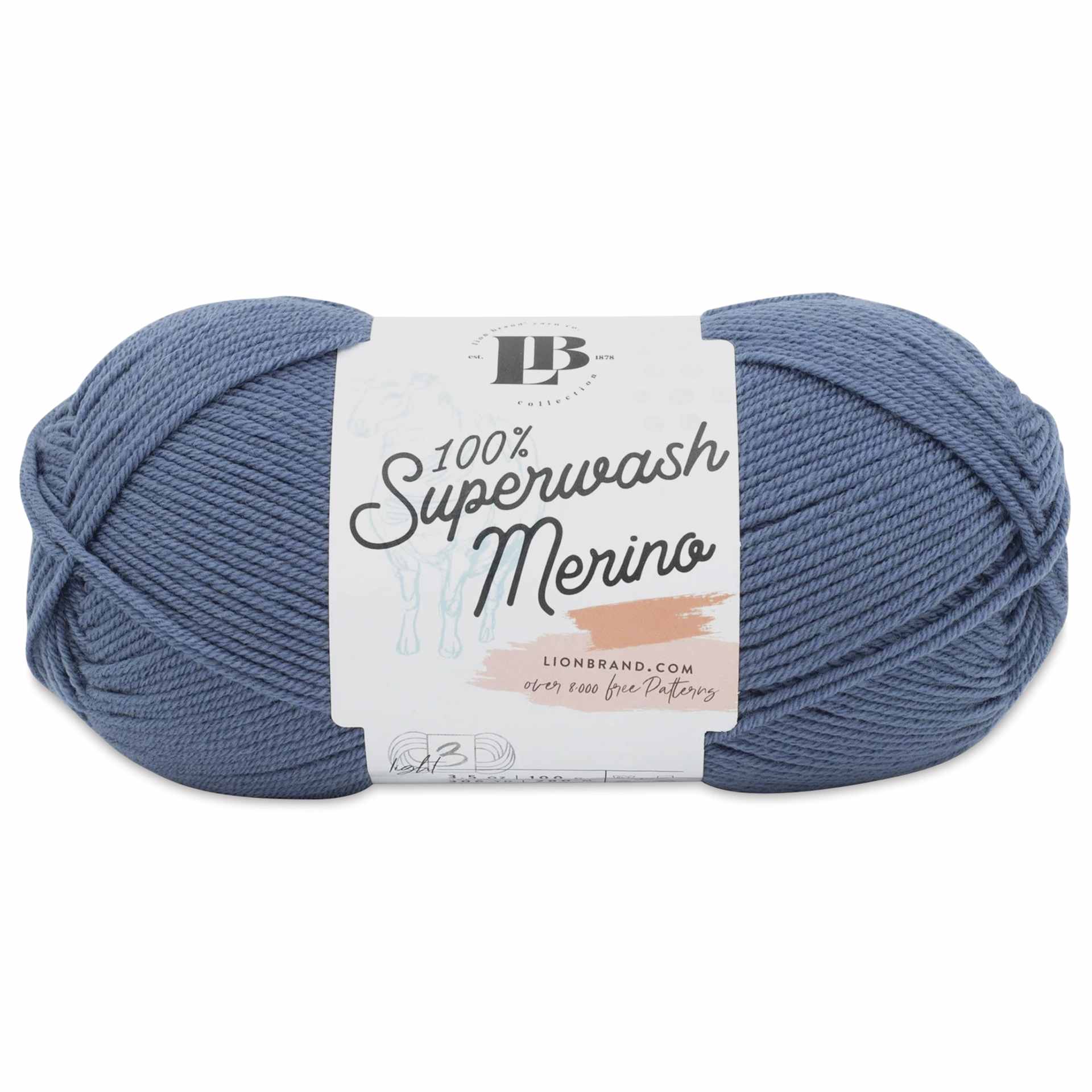 Lion Brand Yarn Collection Superwash Merino Yarn - Denim