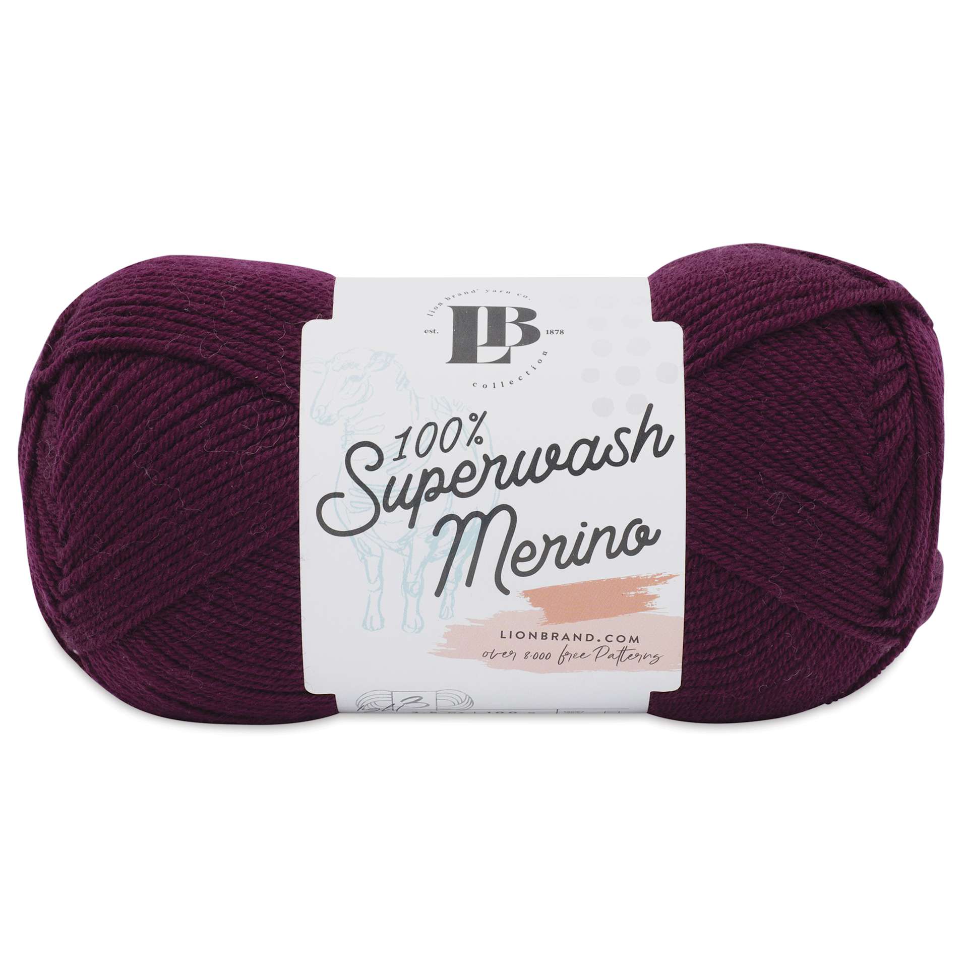 Lion Brand Yarn Collection Superwash Merino Yarn - Burgundy