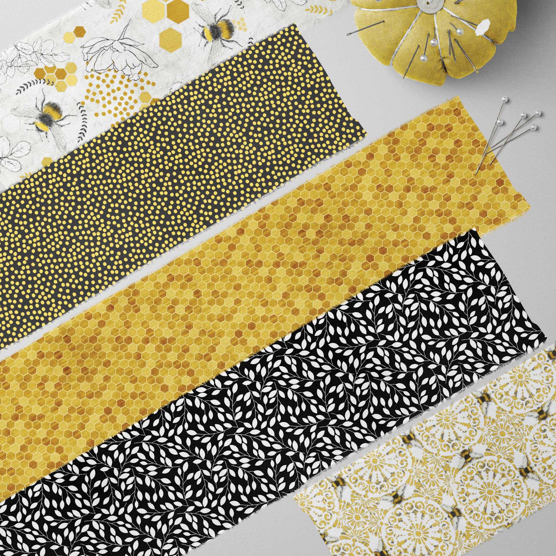 Create It Fabric Strips - Pkg of 20, Bee Designs, 2.5" x 42"