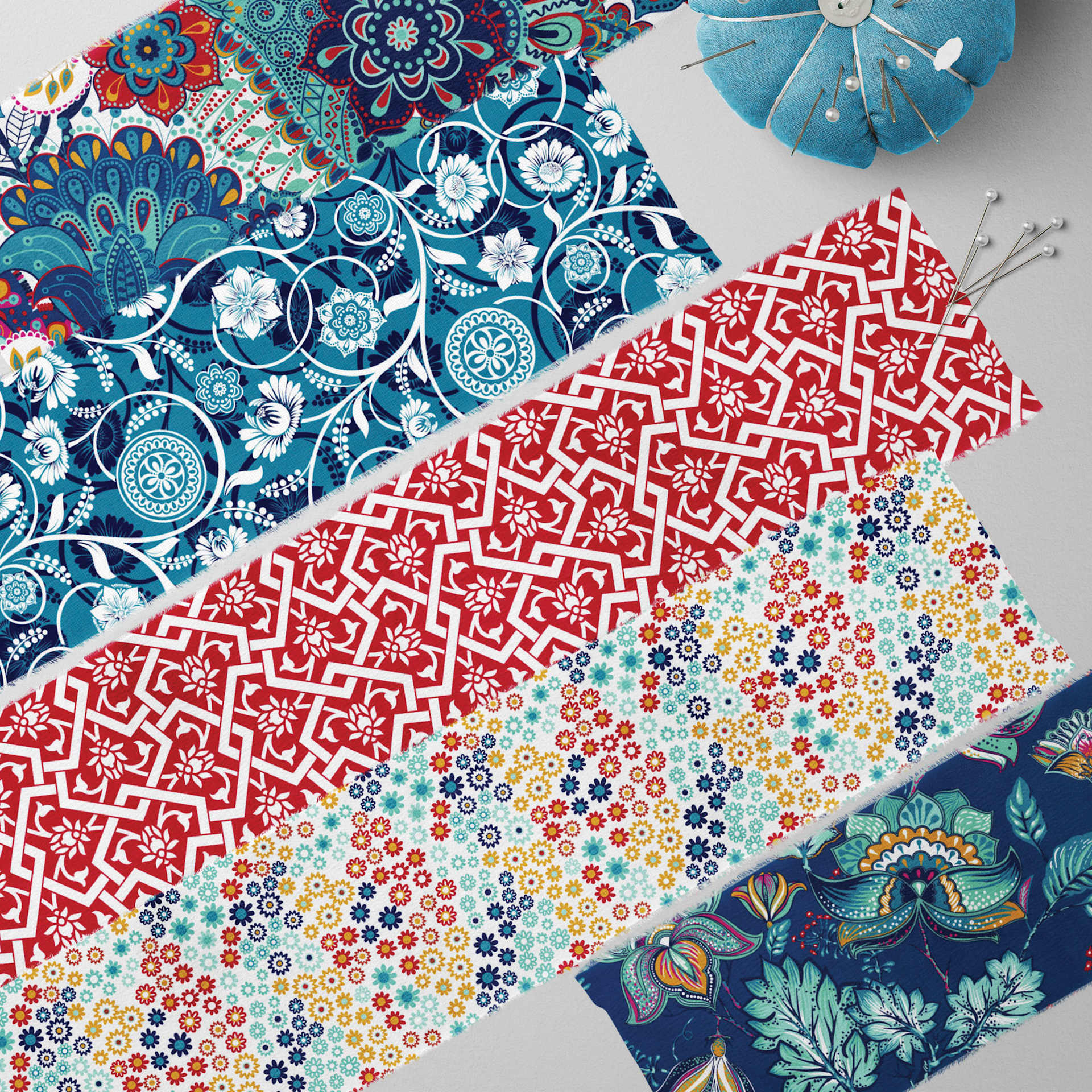 Create It Fabric Strips - Pkg of 20, Moroccan Designs, 2.5" x 42"