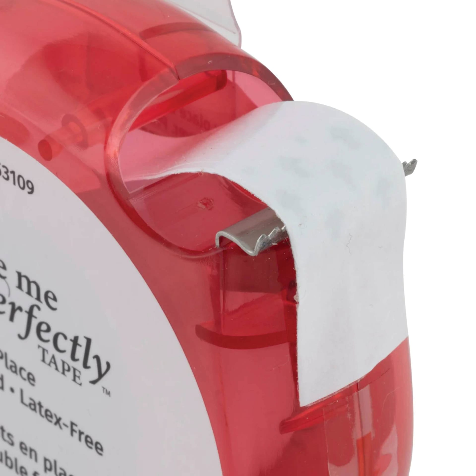  coming out of Dritz Place Me Perfectly Fashion Tape - 5/8" x 5 yds, Clear coming out of dispenser