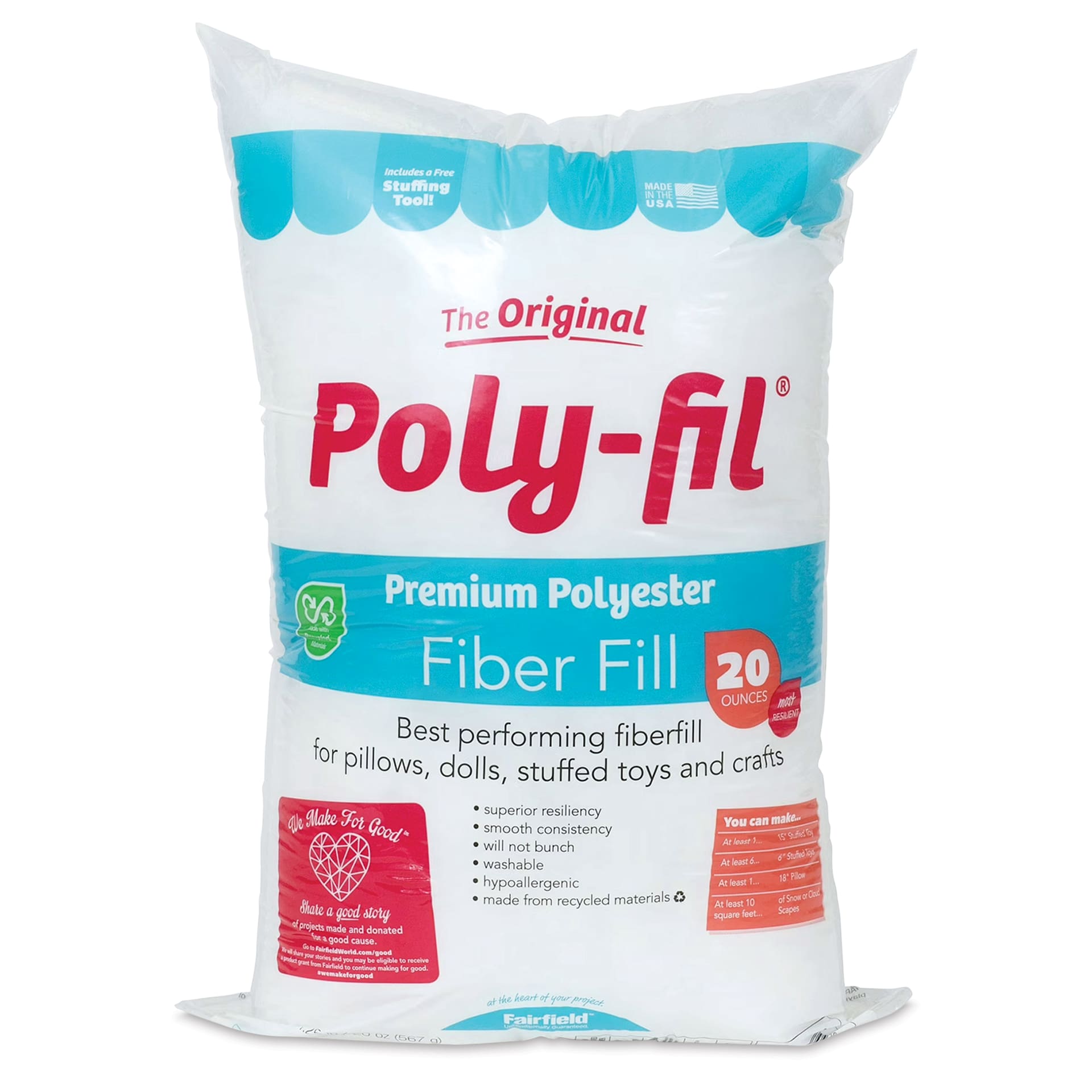 Poly-Fil Premium Fiber Fill - 20 oz Bag