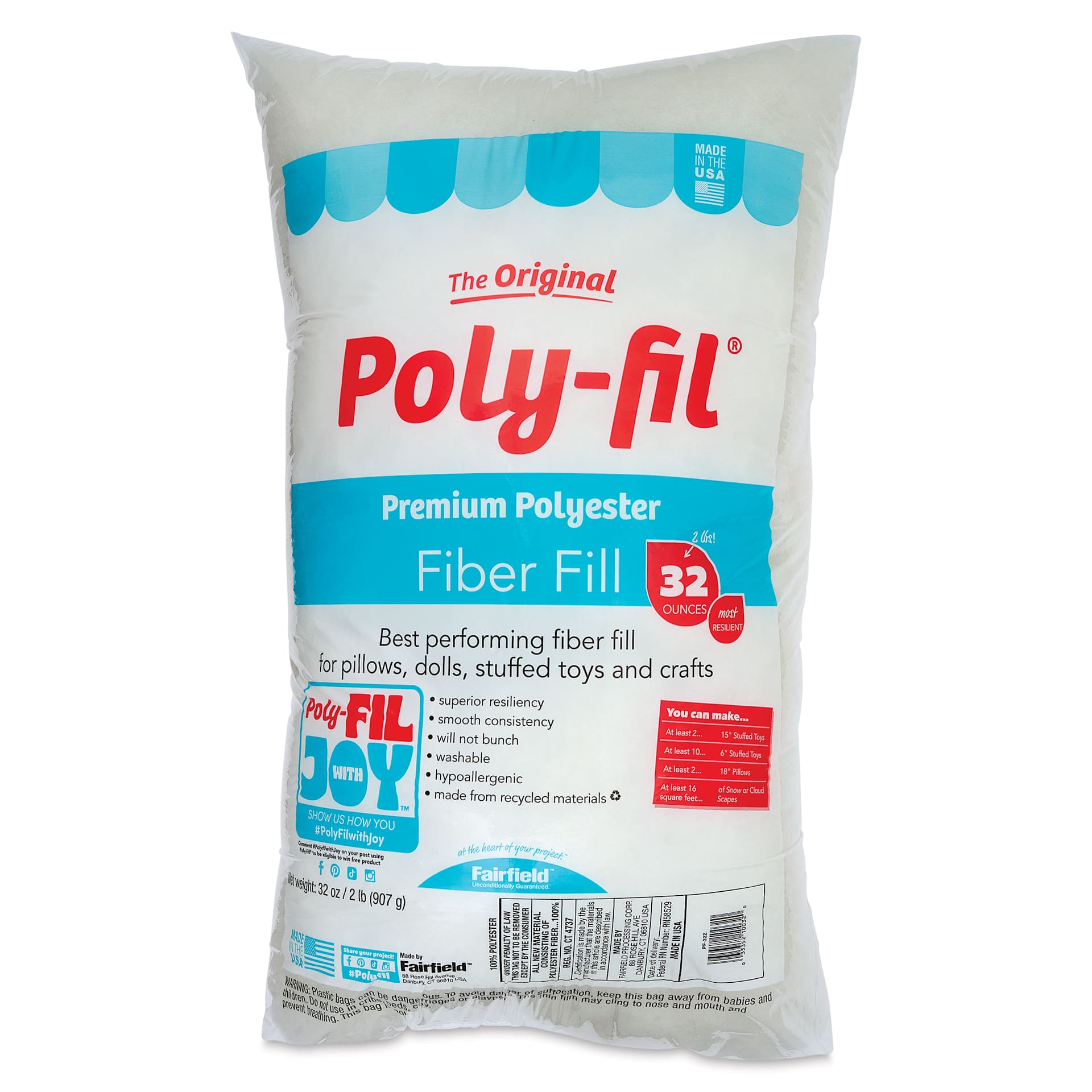 Poly-Fil Premium Fiber Fill - 32 oz Bag