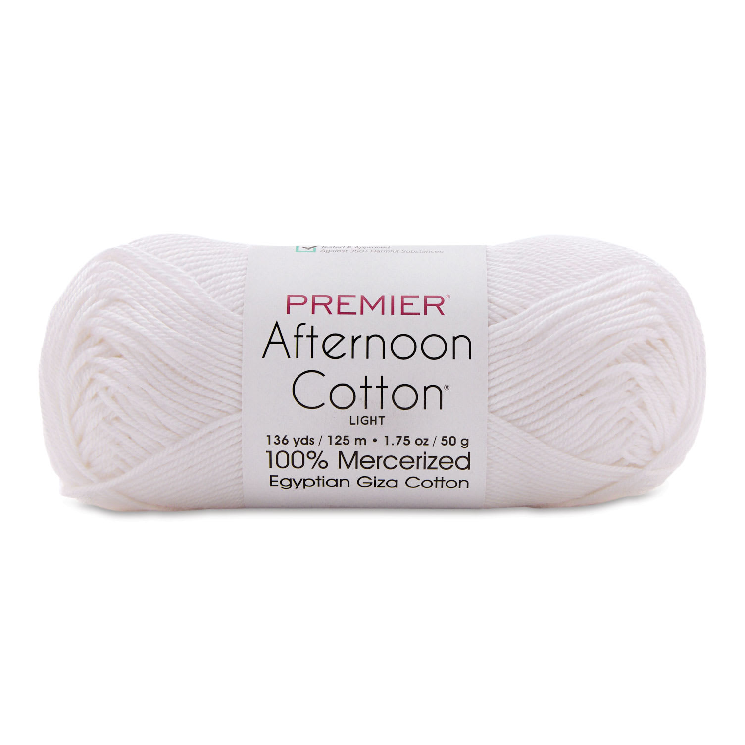 Premier Yarn Afternoon Cotton Yarn - White, skein