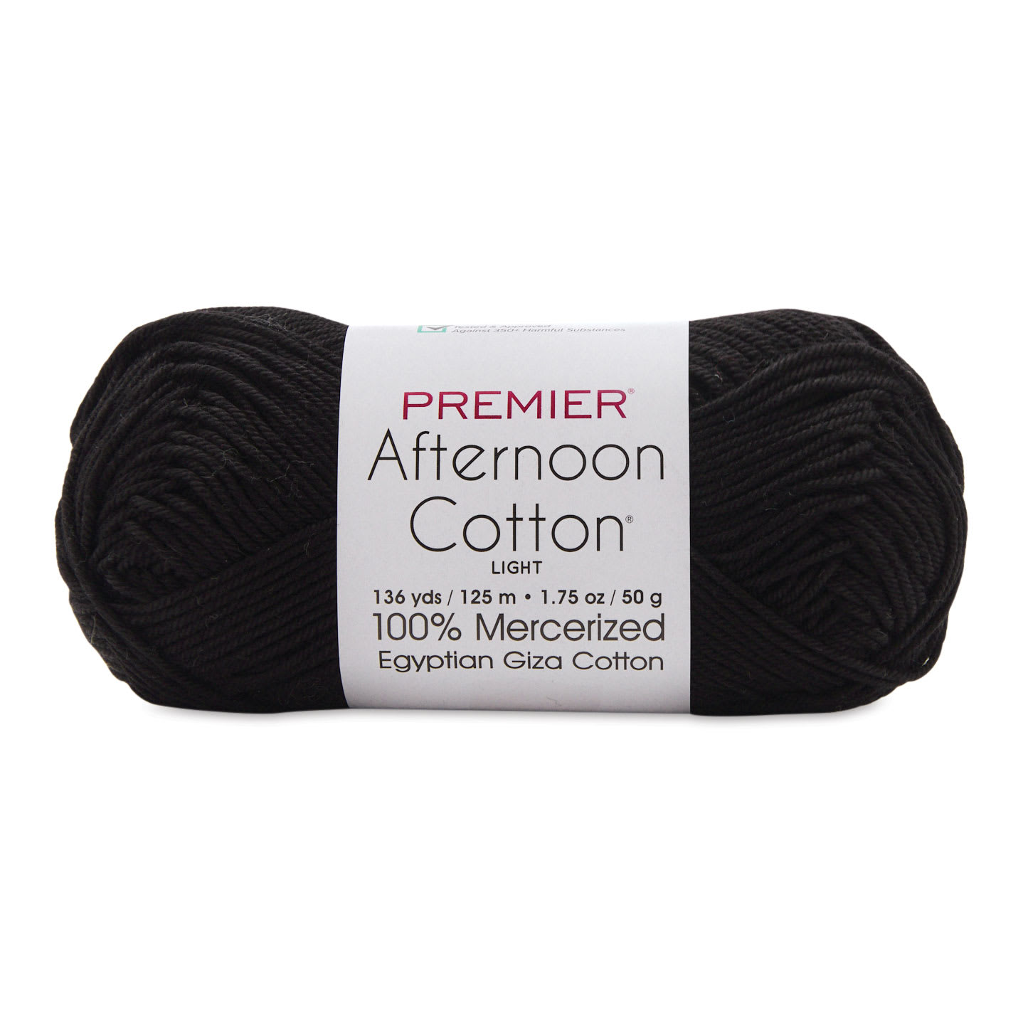 Premier Yarn Afternoon Cotton Yarn - Black, skein