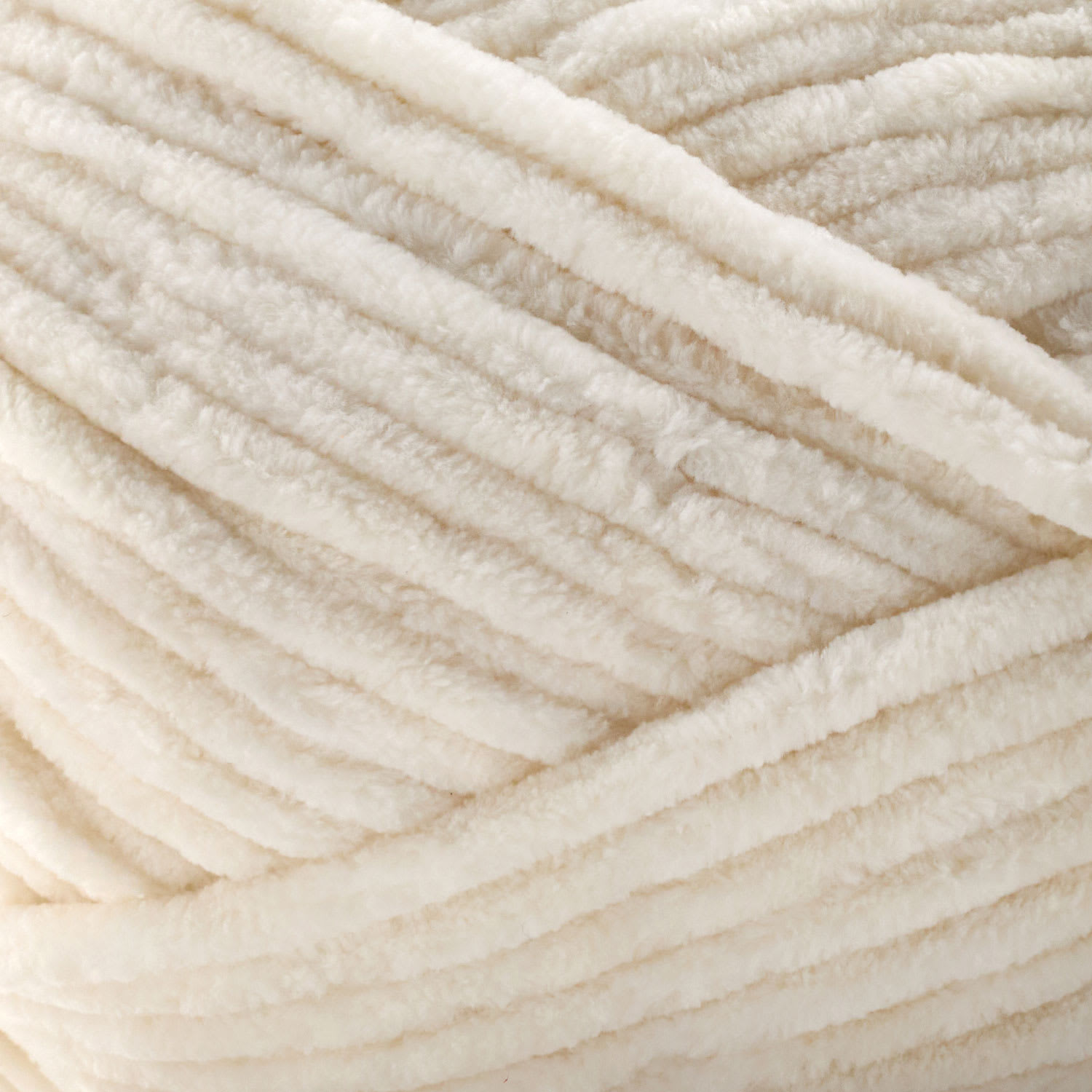 Premier Yarn Parfait Plush Yarn - Cream, 7 oz close up to show texture