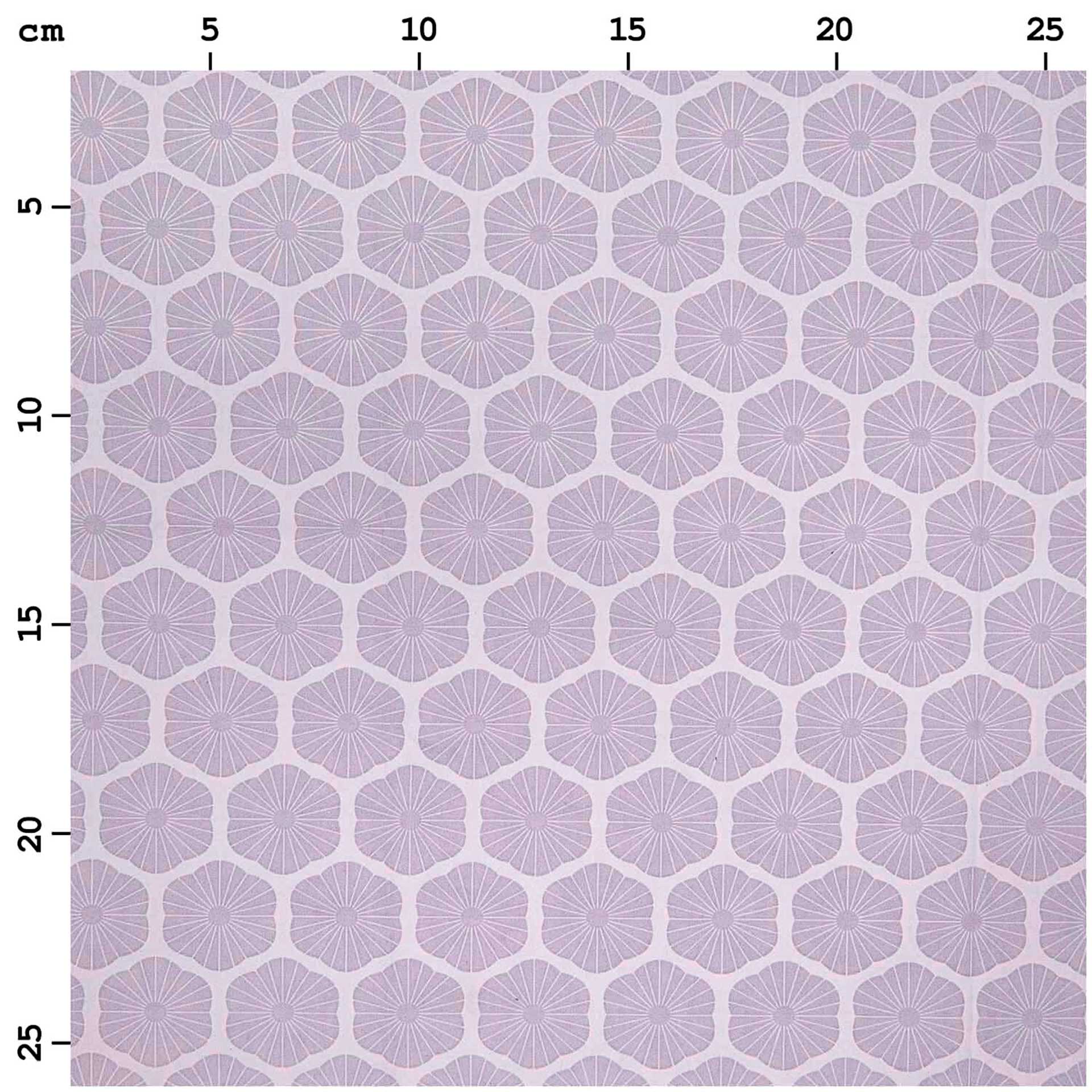 Rico Design Cotton Poplin Fabric - Lilac Rosette, 50 cm x 140 cm measurements