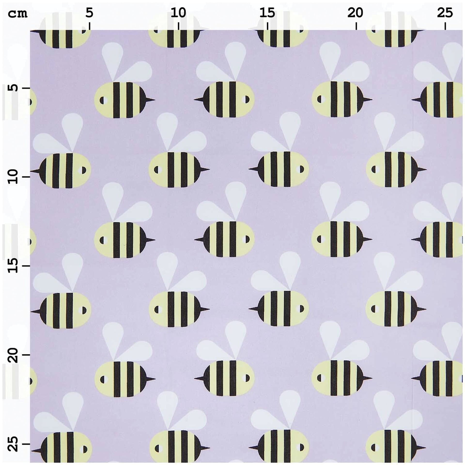 Rico Design Cotton Poplin Fabric - Lilac Bees, 50 cm x 140 cm measurements