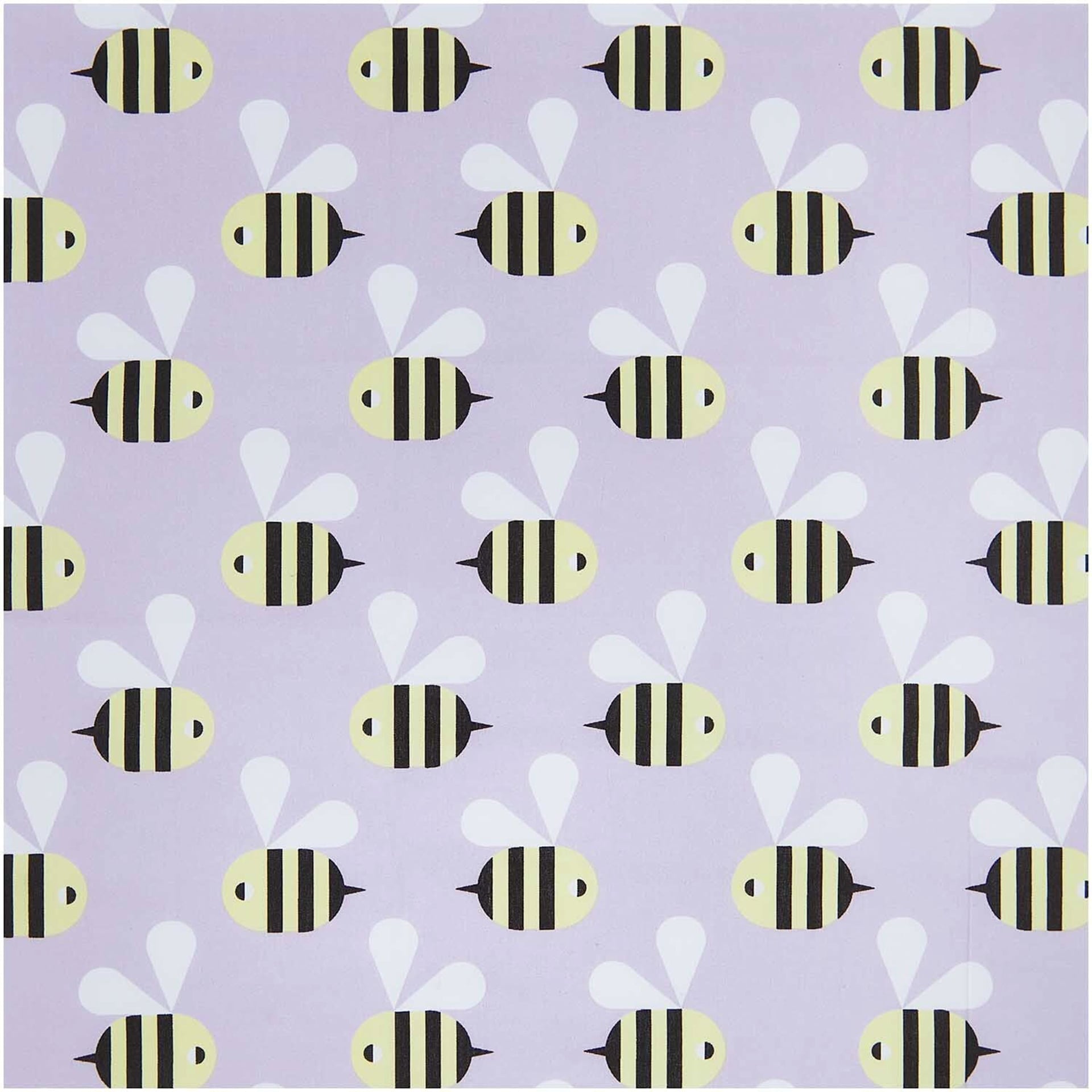 Rico Design Cotton Poplin Fabric - Lilac Bees, 50 cm x 140 cm