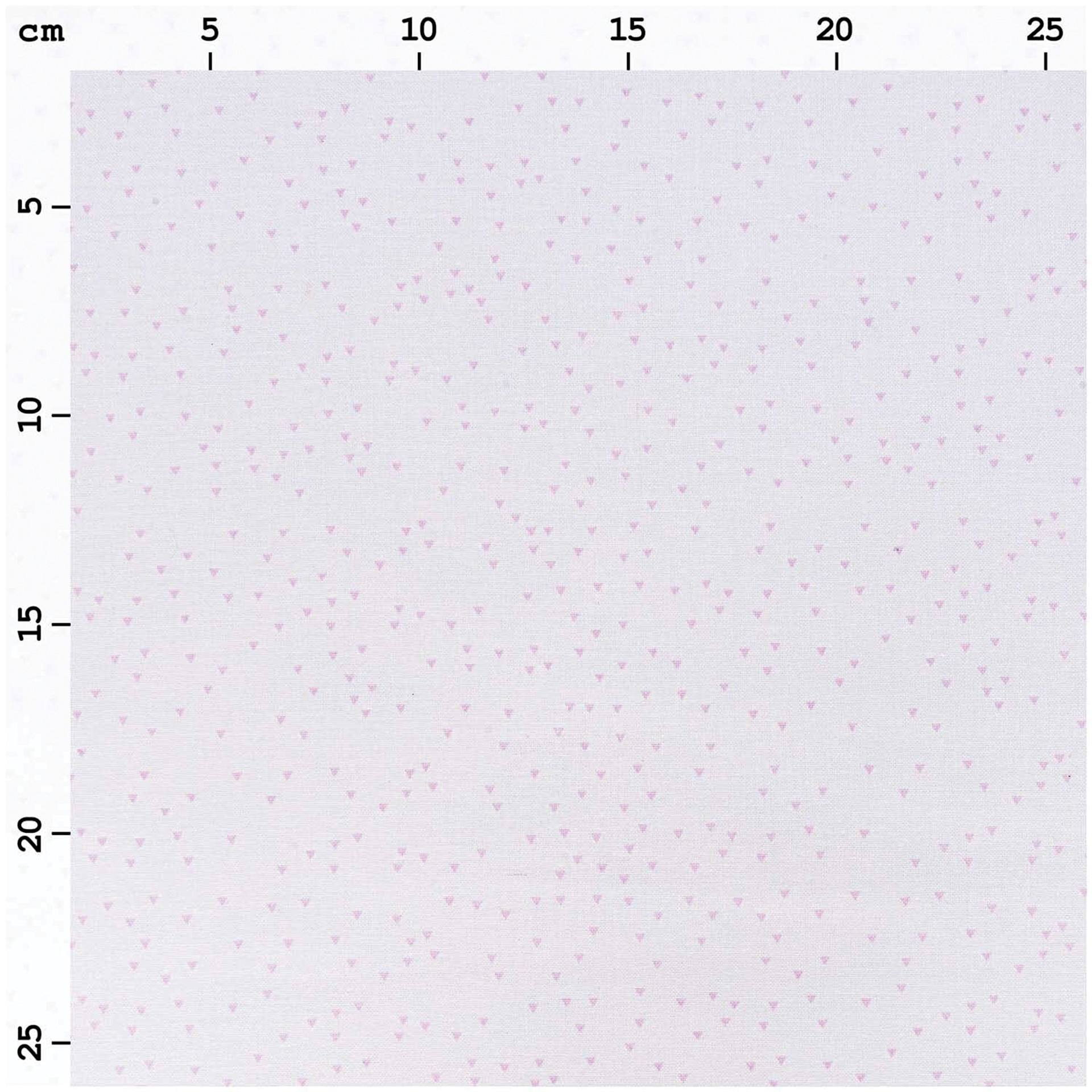Rico Design Printed Cotton Fabric - White and Rose Triangles, 50 cm x 140 cm measurements