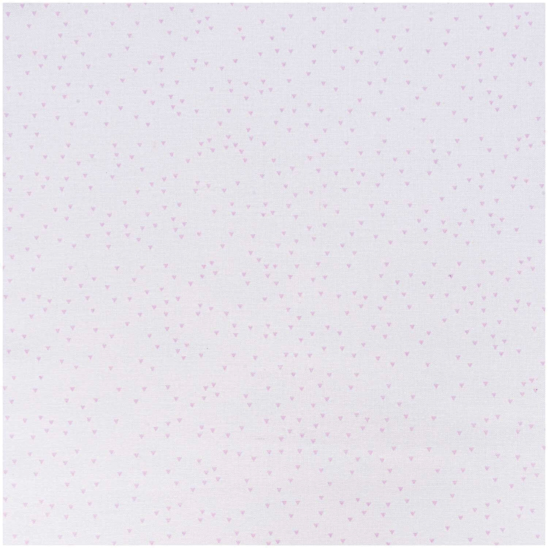 Rico Design Printed Cotton Fabric - White and Rose Triangles, 50 cm x 140 cm
