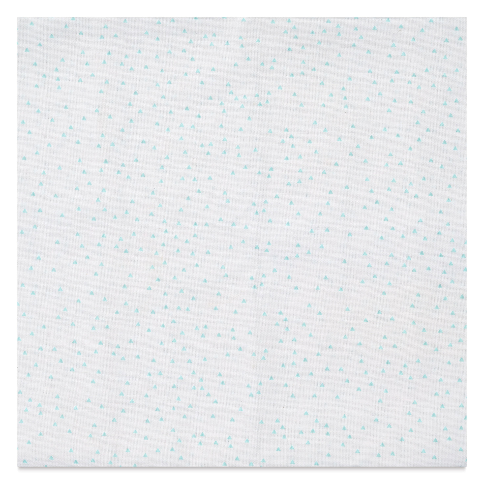 Rico Design Printed Cotton Fabric - White and Mint Triangles, 50 cm x 140 cm