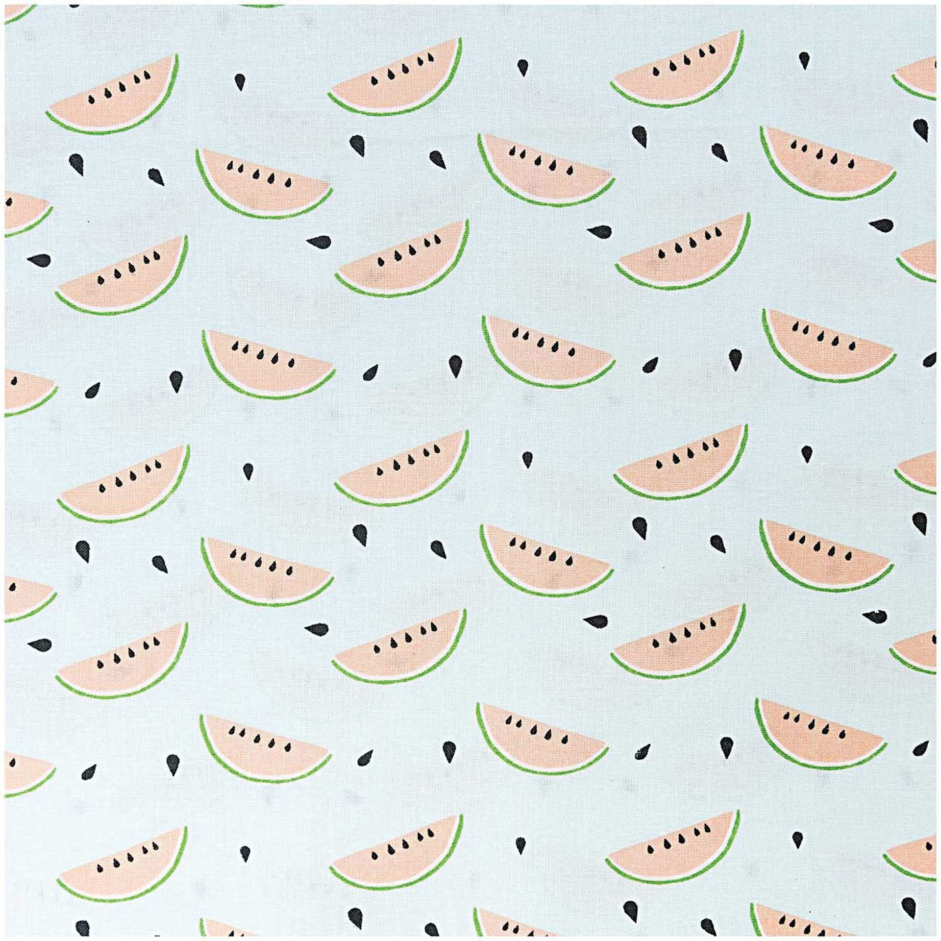 Rico Design Printed Cotton Fabric - Mint Melon, 50 cm x 140 cm
