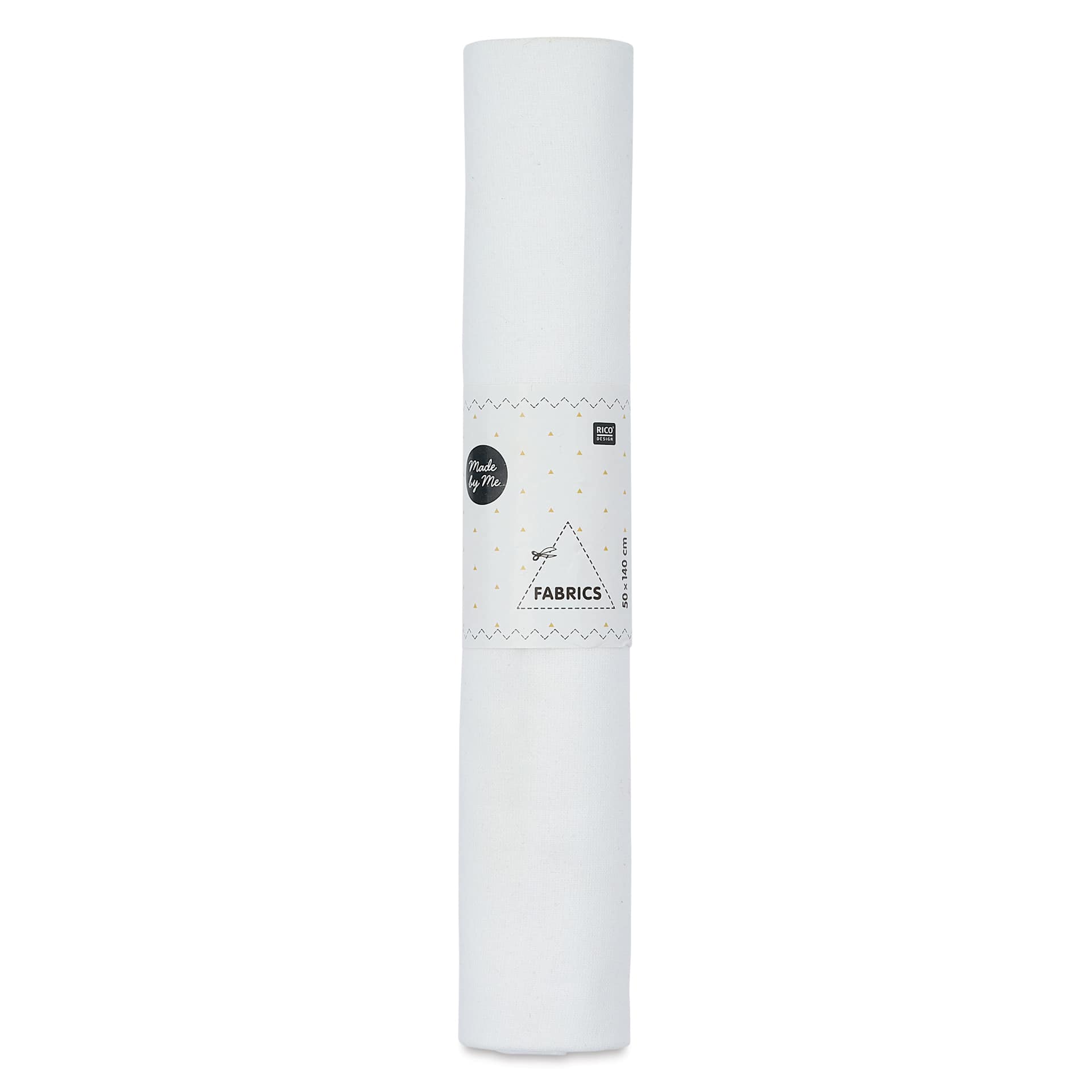 Rico Design Solid Cotton Fabric - White, 50 cm x 140 cm in packaging