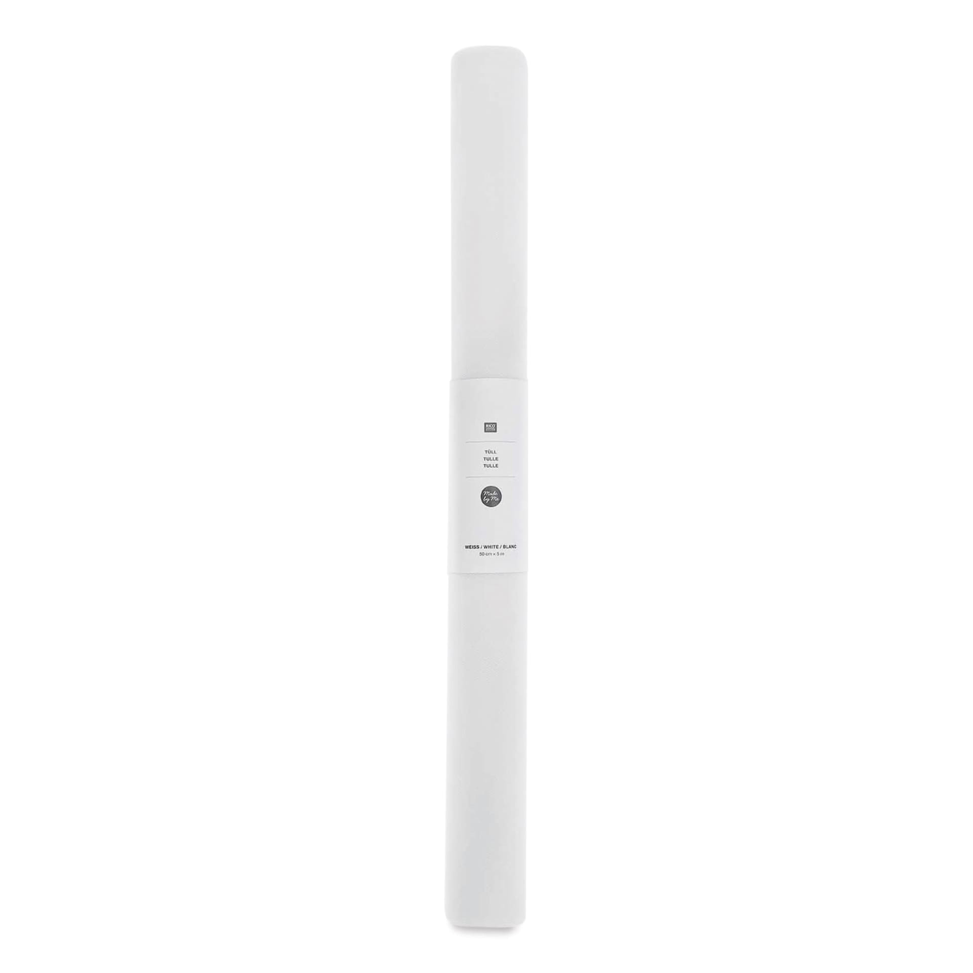 Rico Design Tulle Roll - White, 50 cm x 5 m in packaging