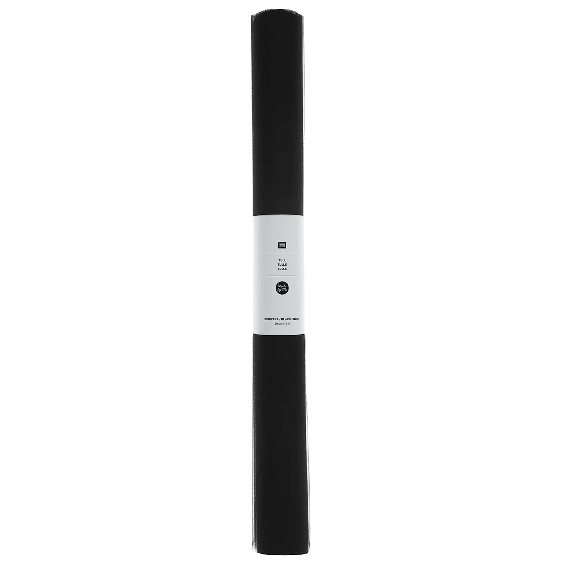 Rico Design Tulle Roll - Black, 50 cm x 5 m in packaging
