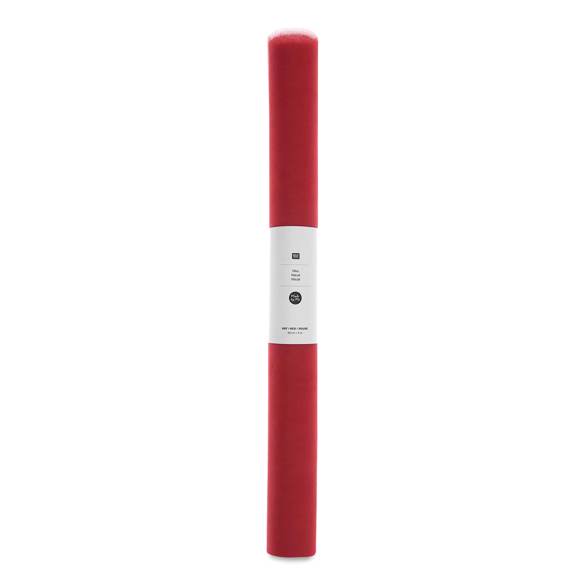 Rico Design Tulle Roll - Red, 50 cm x 5 m in packaging