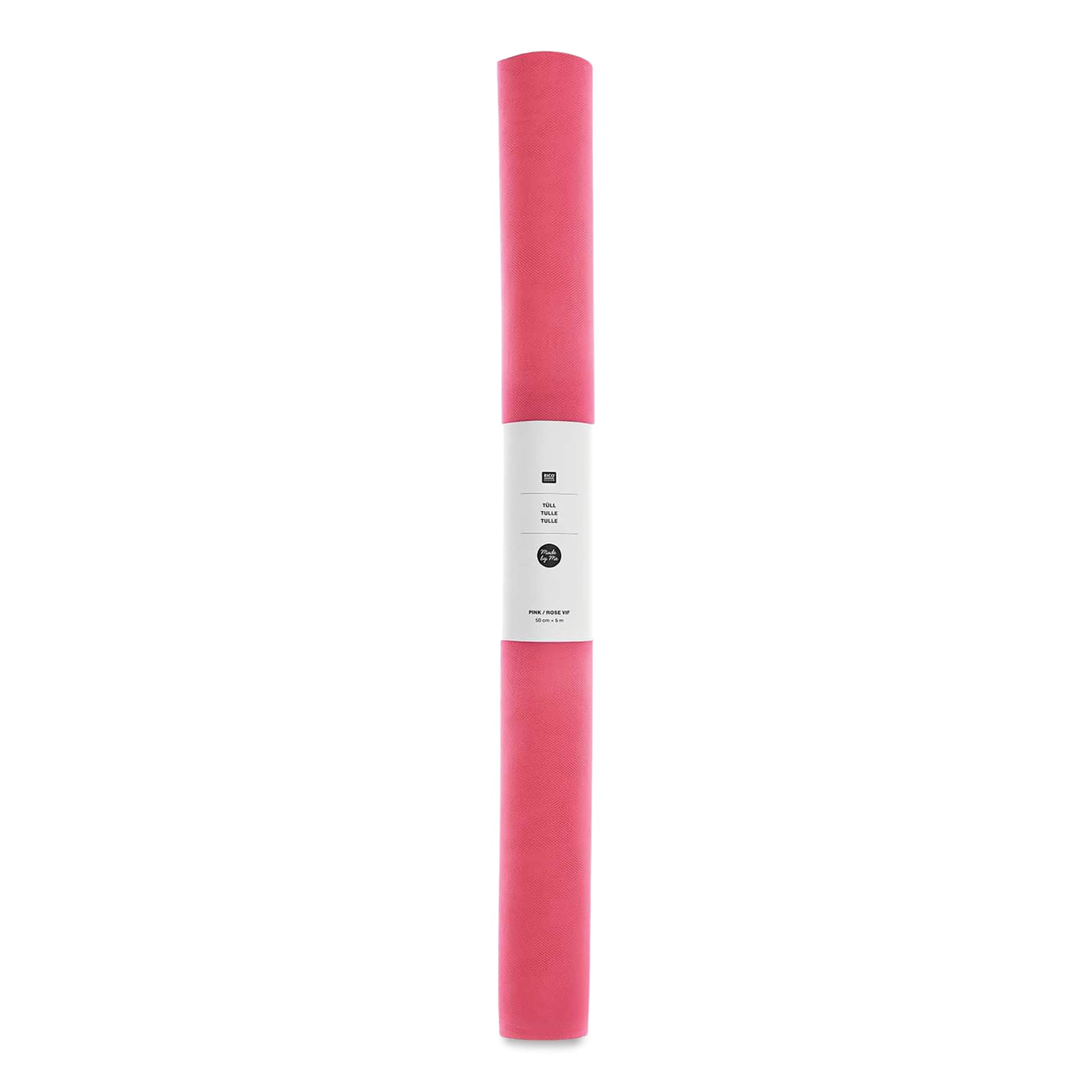 Rico Design Tulle Roll - Pink, 50 cm x 5 m in packaging